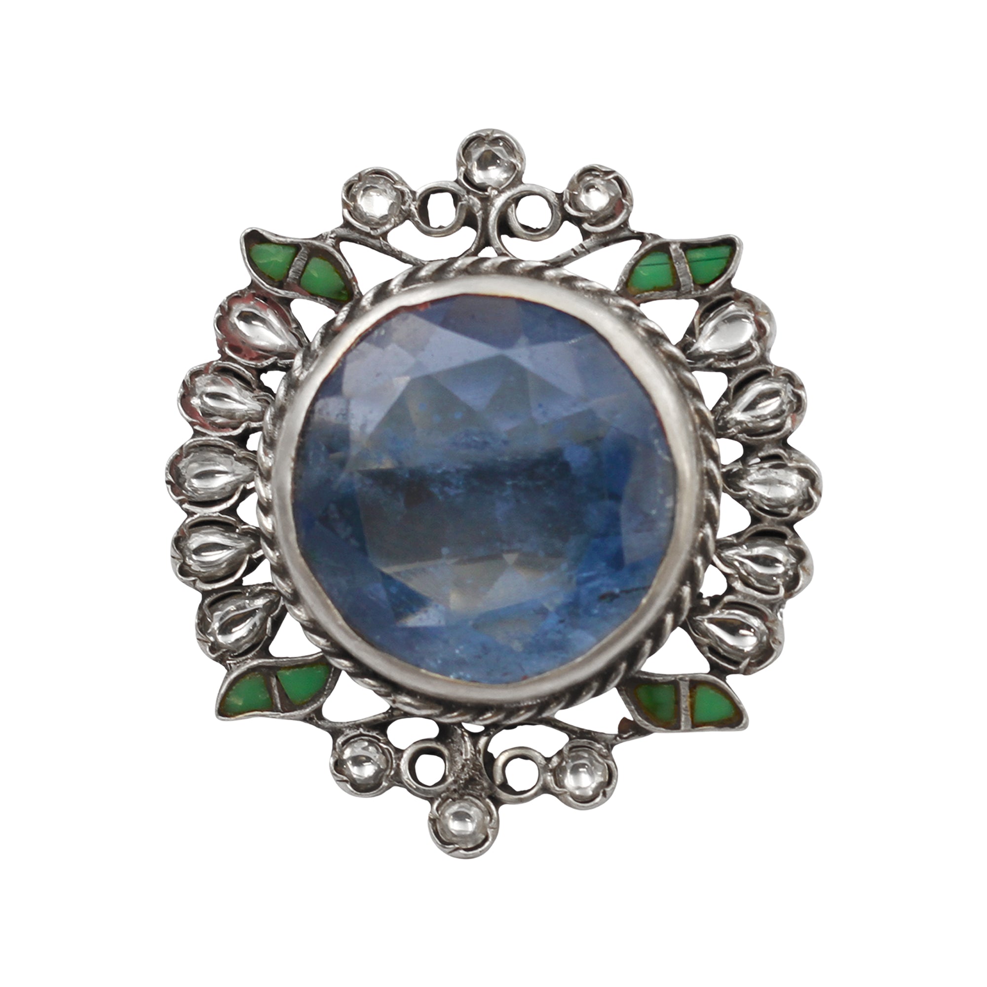 Sangeeta Boochra Royal Blue Stone Silver Statement Ring