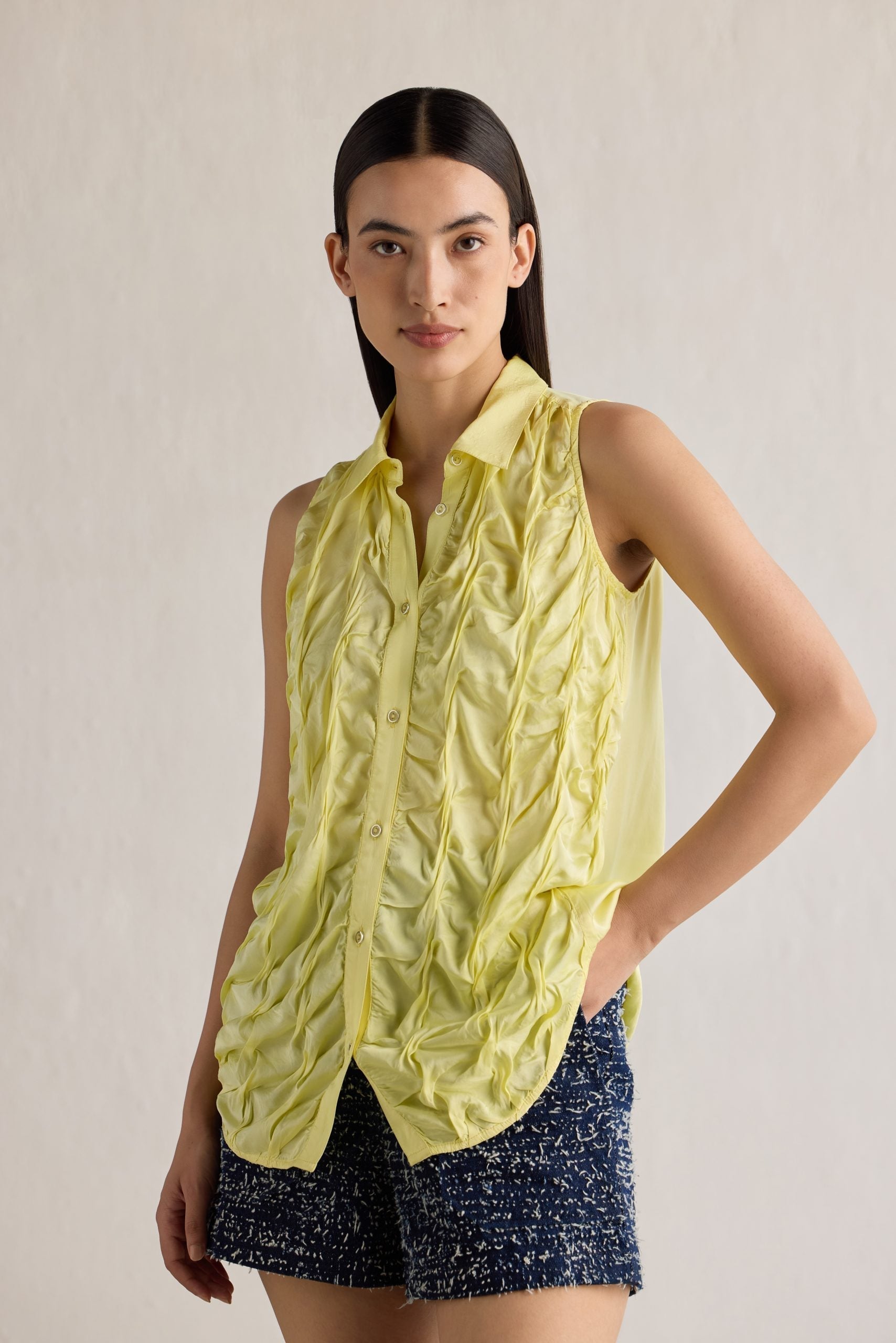 Image of LIME HANDTUCK SHIRT