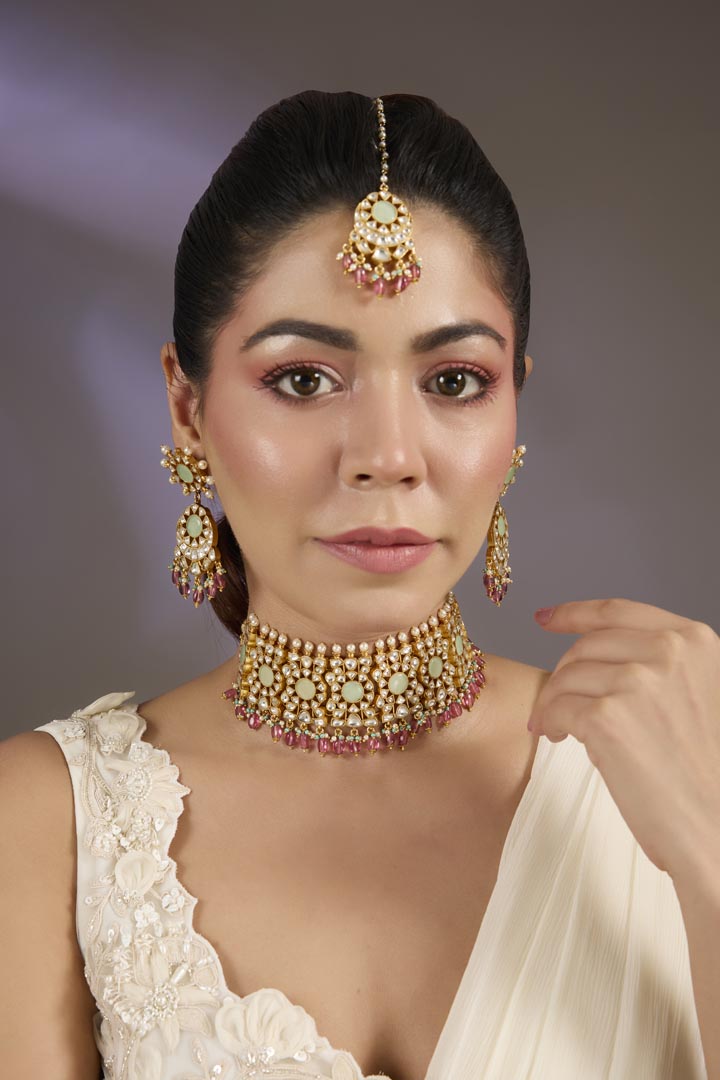Kundan & Beaded Bridal Choker Set