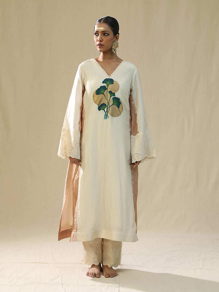 IVORY HANDPAINTED KURTA SET