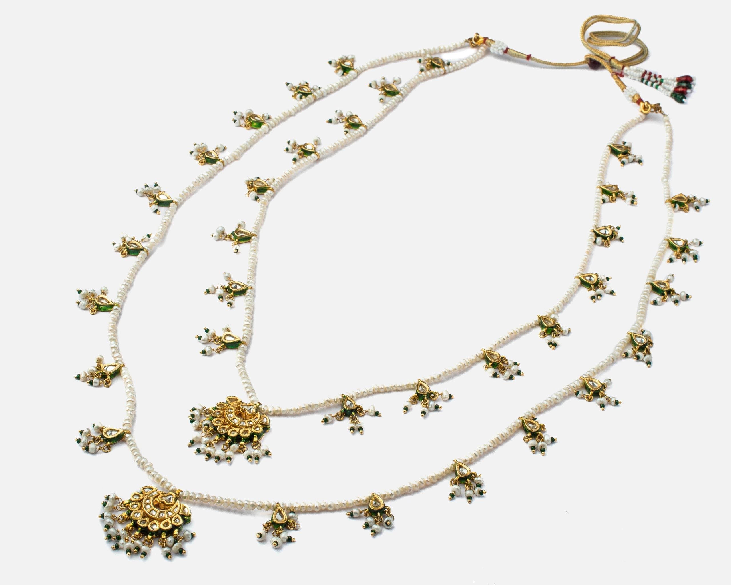 vivinia BY VIDHI MEHRA Antara Gold Plated WhiteWomens Kundan, Polki Long Necklace set (Freesize)