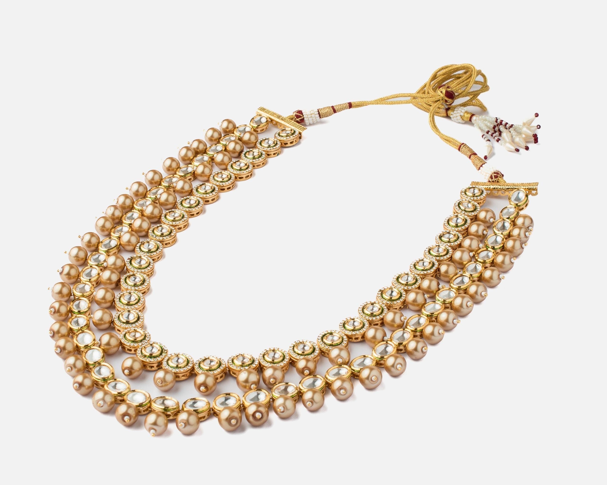 vivinia BY VIDHI MEHRA Inaayat Gold Plated Womens Kundan, Polki Long Necklace set (Freesize)