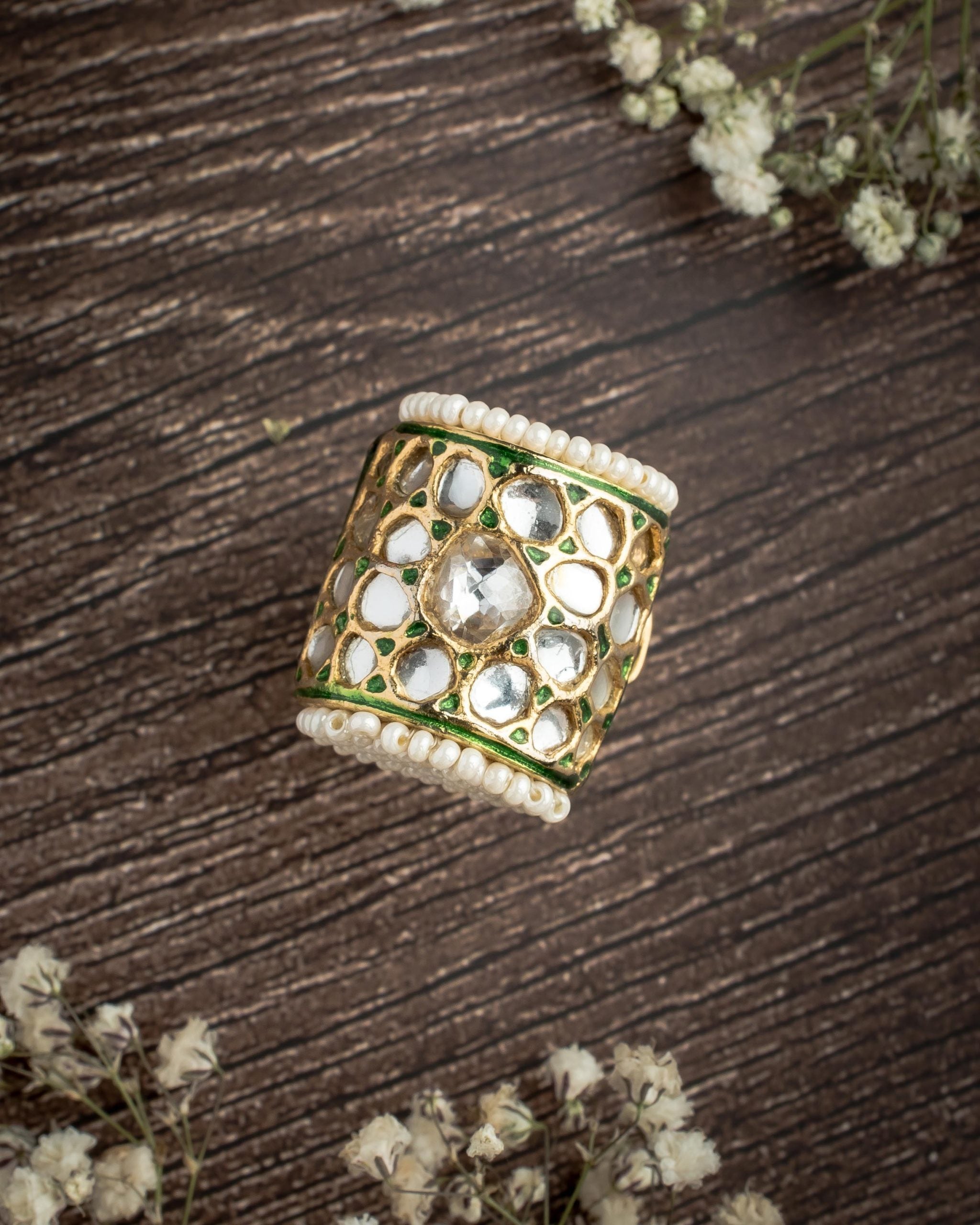 vivinia BY VIDHI MEHRA Saadgi  Womens Kundan, Polki Ring