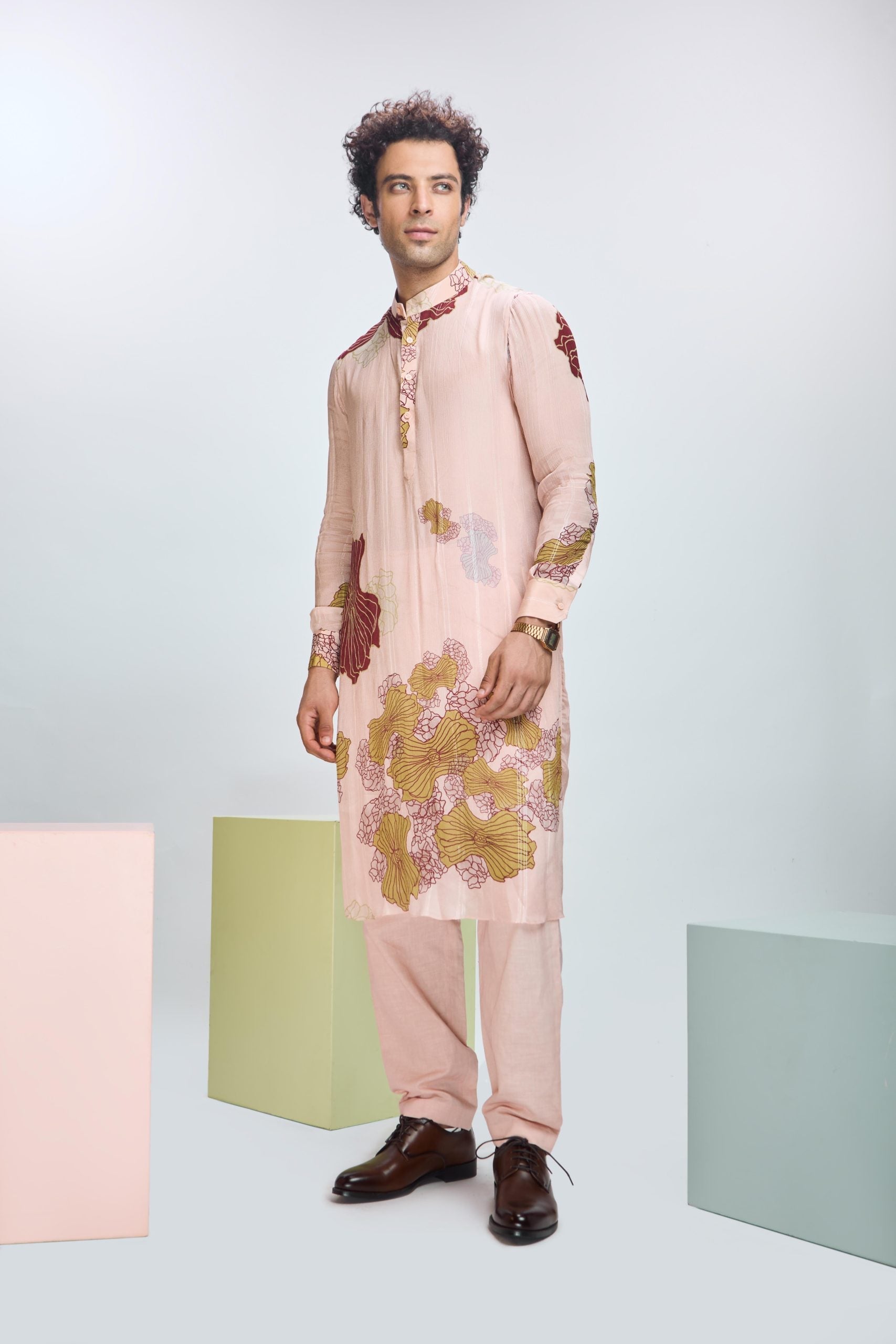 Printed Bundi with Kurta &  Straight Pants