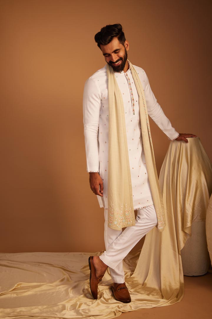 Image of Pearl White Kurta Set