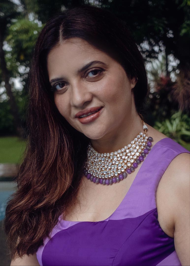 Purple Kundan Set
