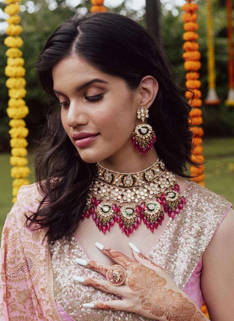 Bridal Kundan Set with Red Beads