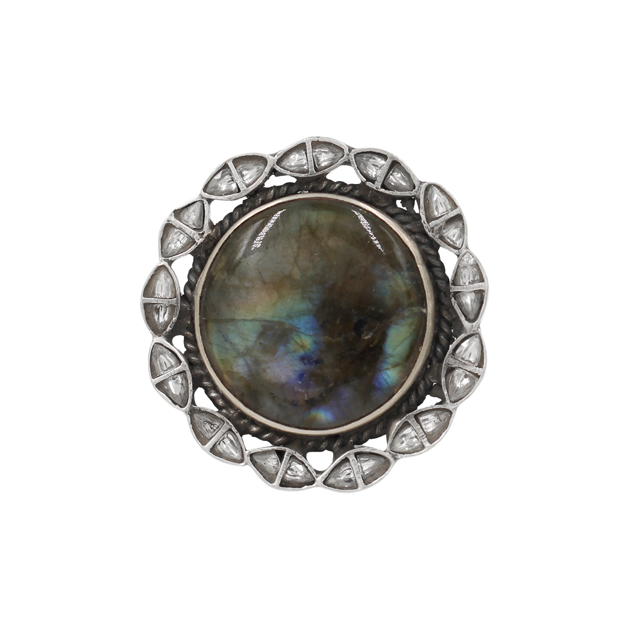 Handcrafted Labradorite Silver Ring by Sangeeta Boochra