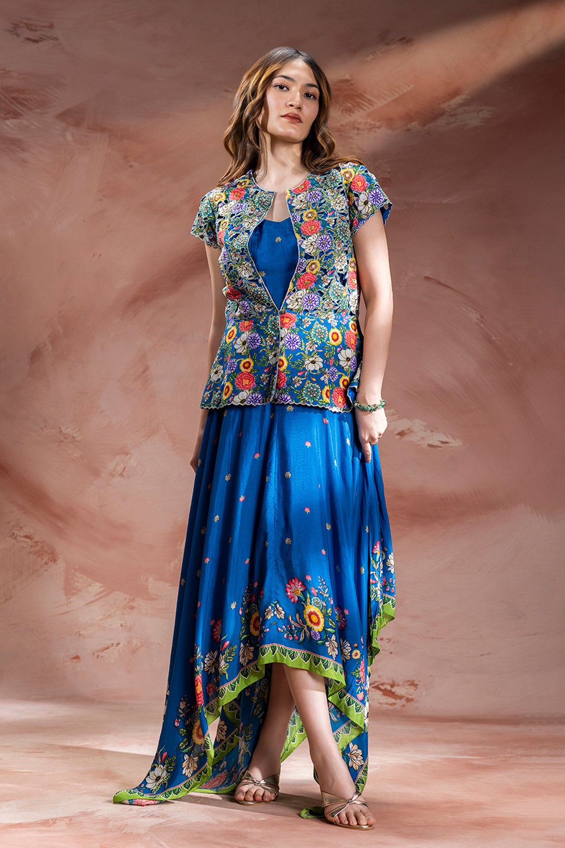 teal blue baghira asymetrical dress