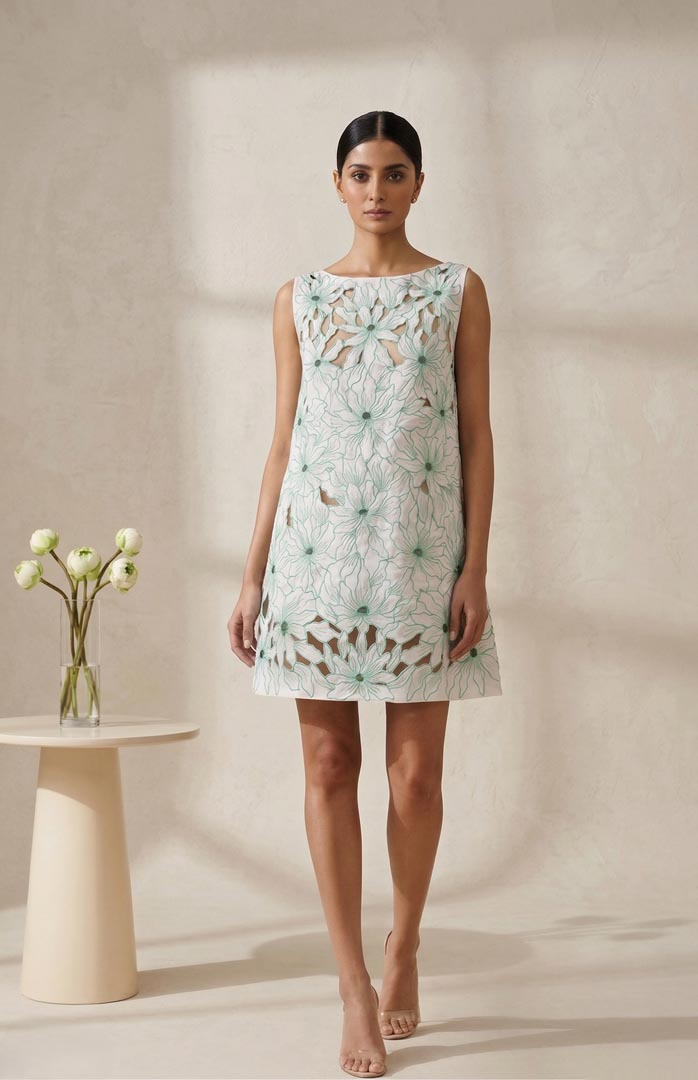 THETAA Avira  hand embroidered cutwork dress