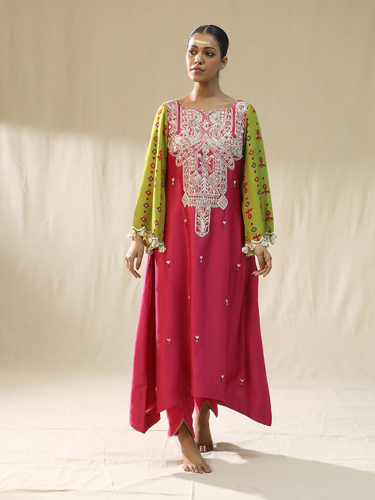 Pink Ombre Handapinted suit set
