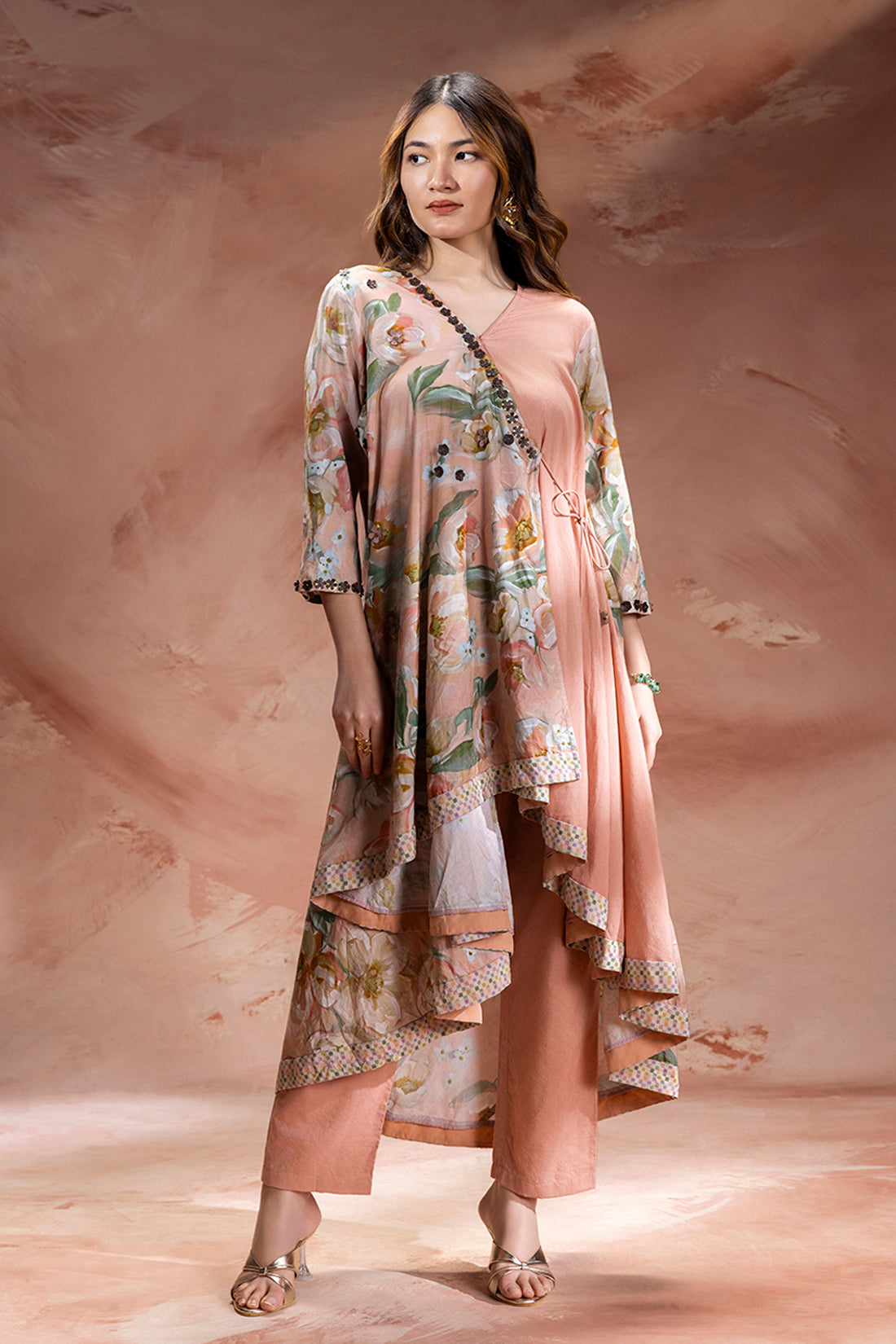 dusky pink zeya embellished set