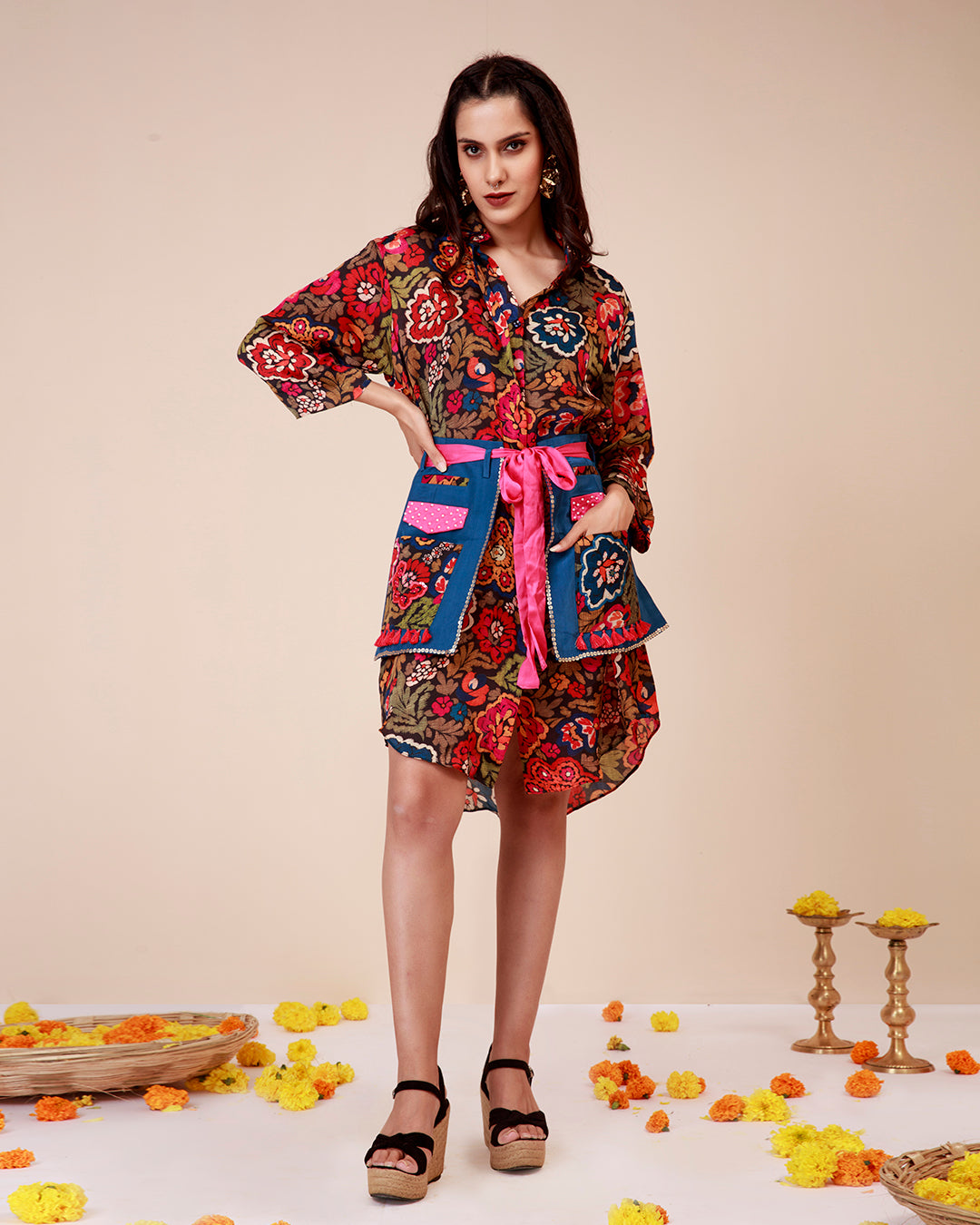 Vibrant floral waist harness