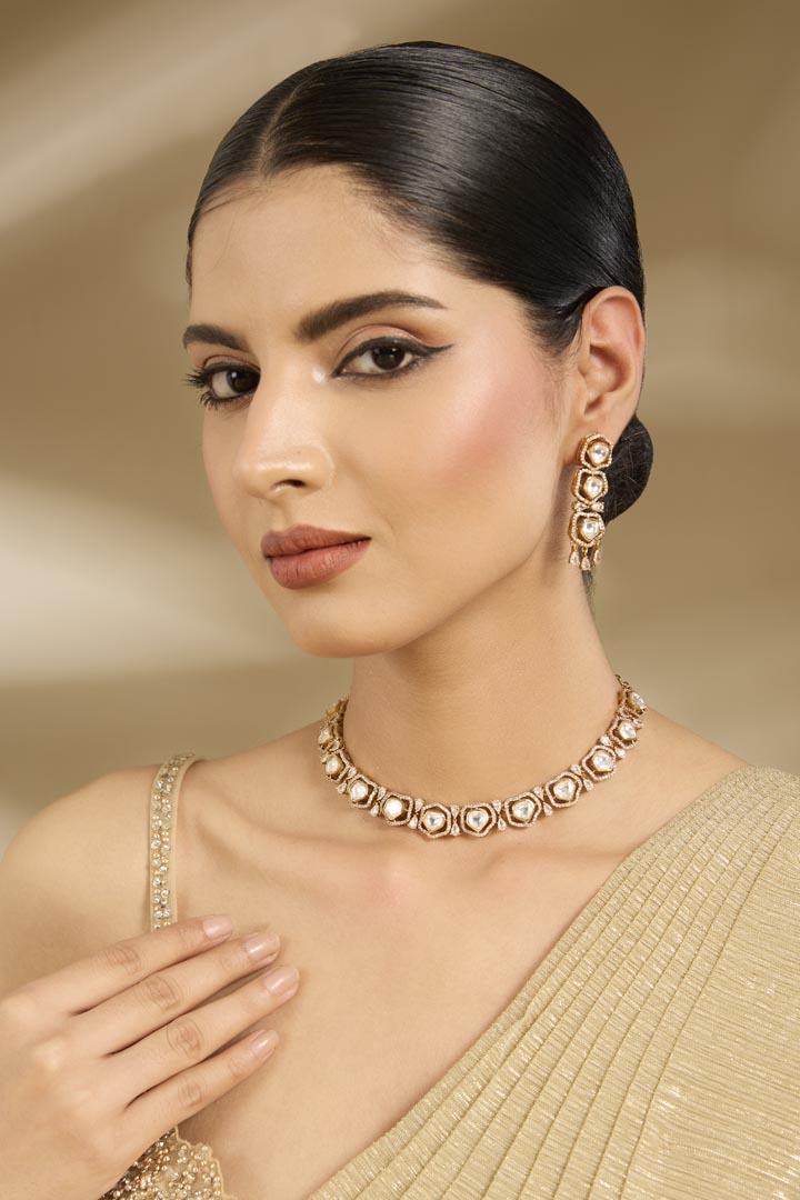 Gold-Plated Kundan Choker Set