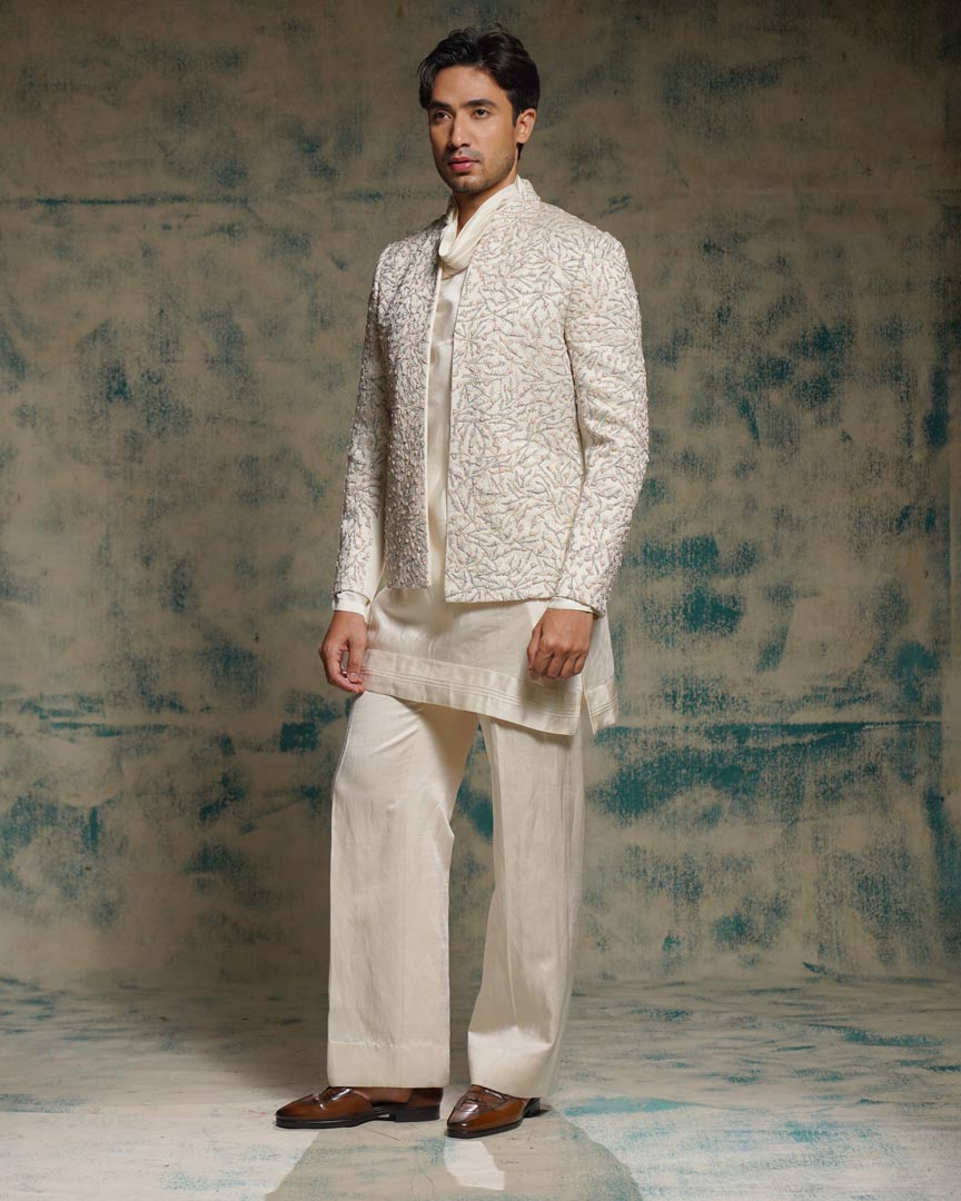 Honeyed Ivory Pearl Short Jacket set