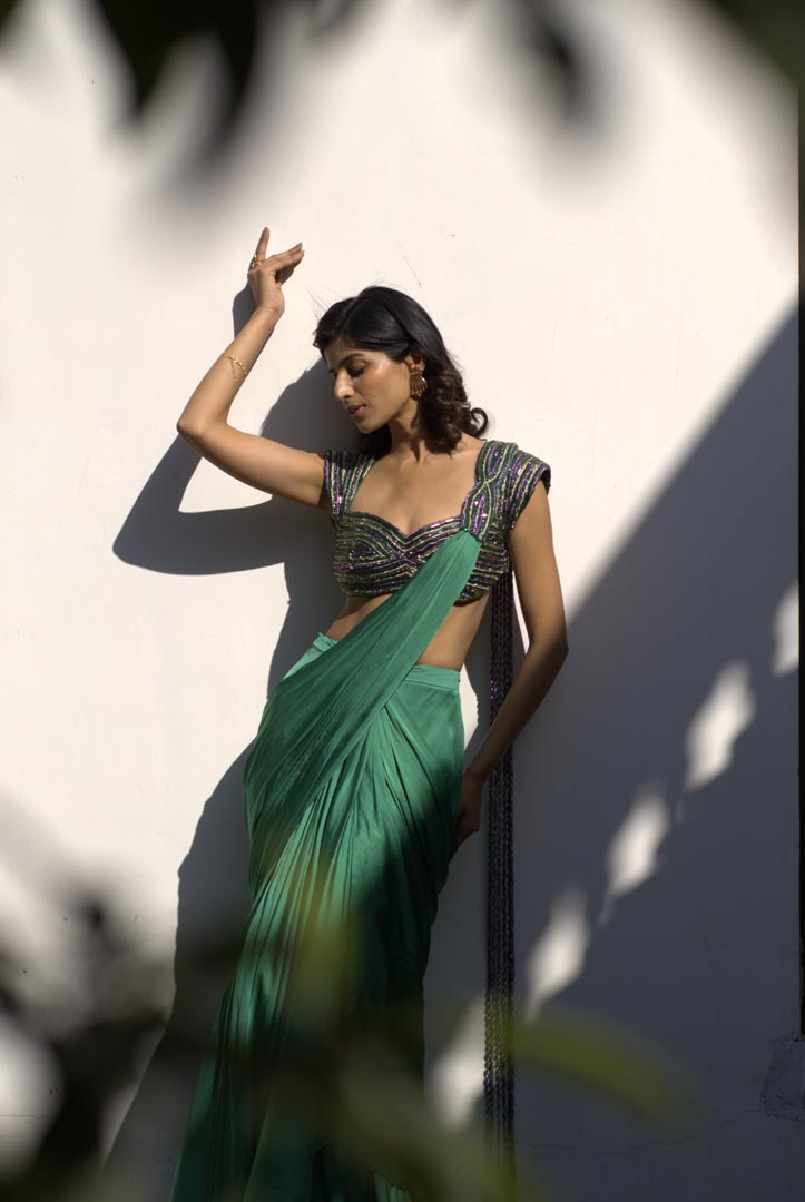 The Green Saree Set