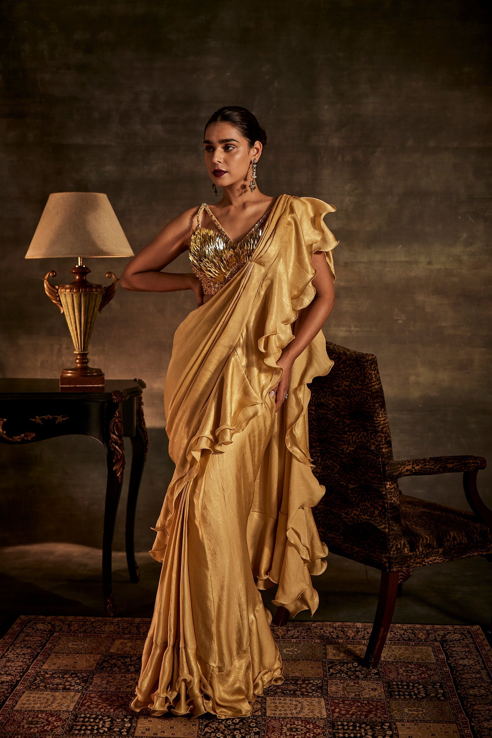 Image of GOLD DRAPE SAREE