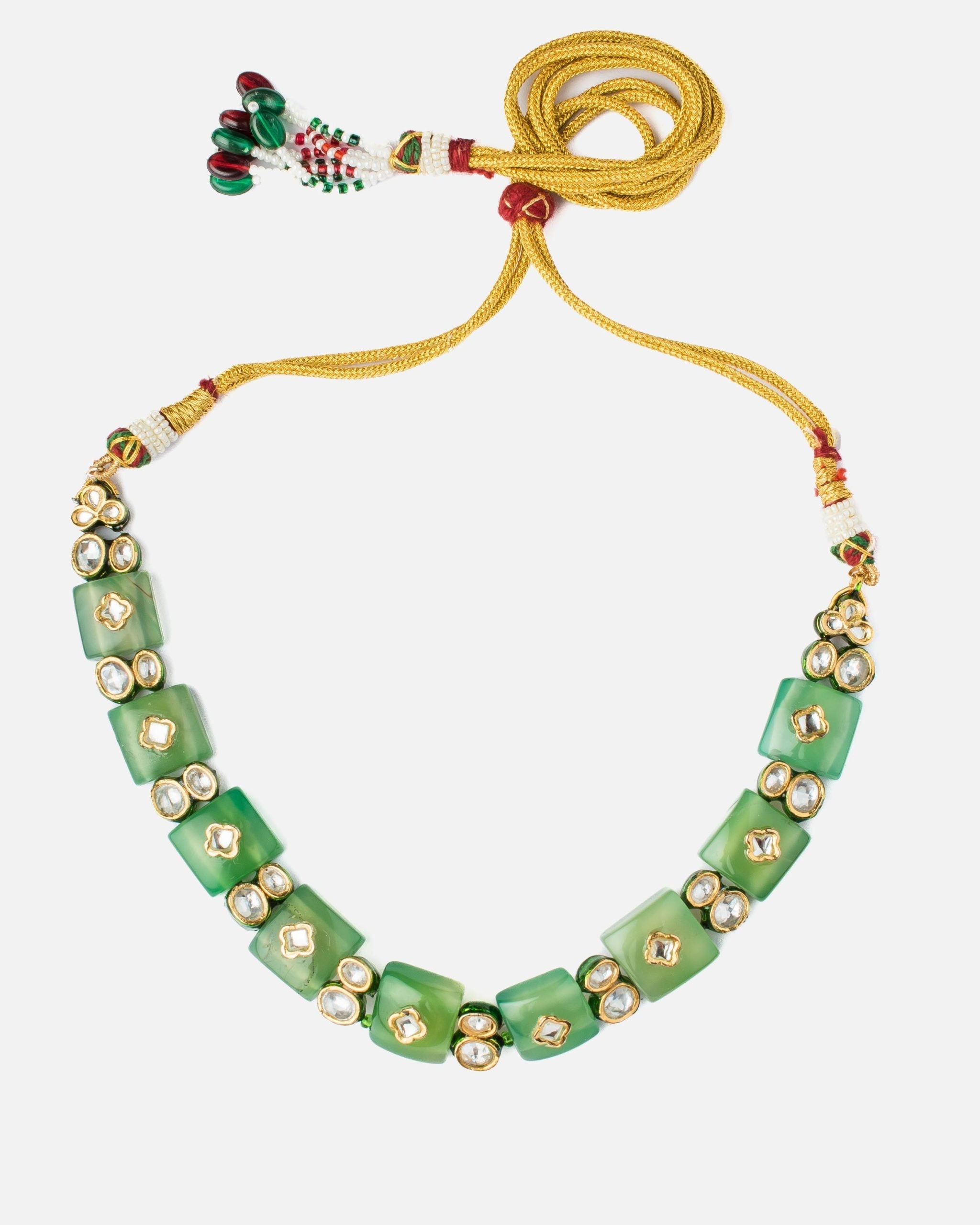 vivinia BY VIDHI MEHRA Saadgi Green Womens Contemporary Choker Necklace Set (Freesize)