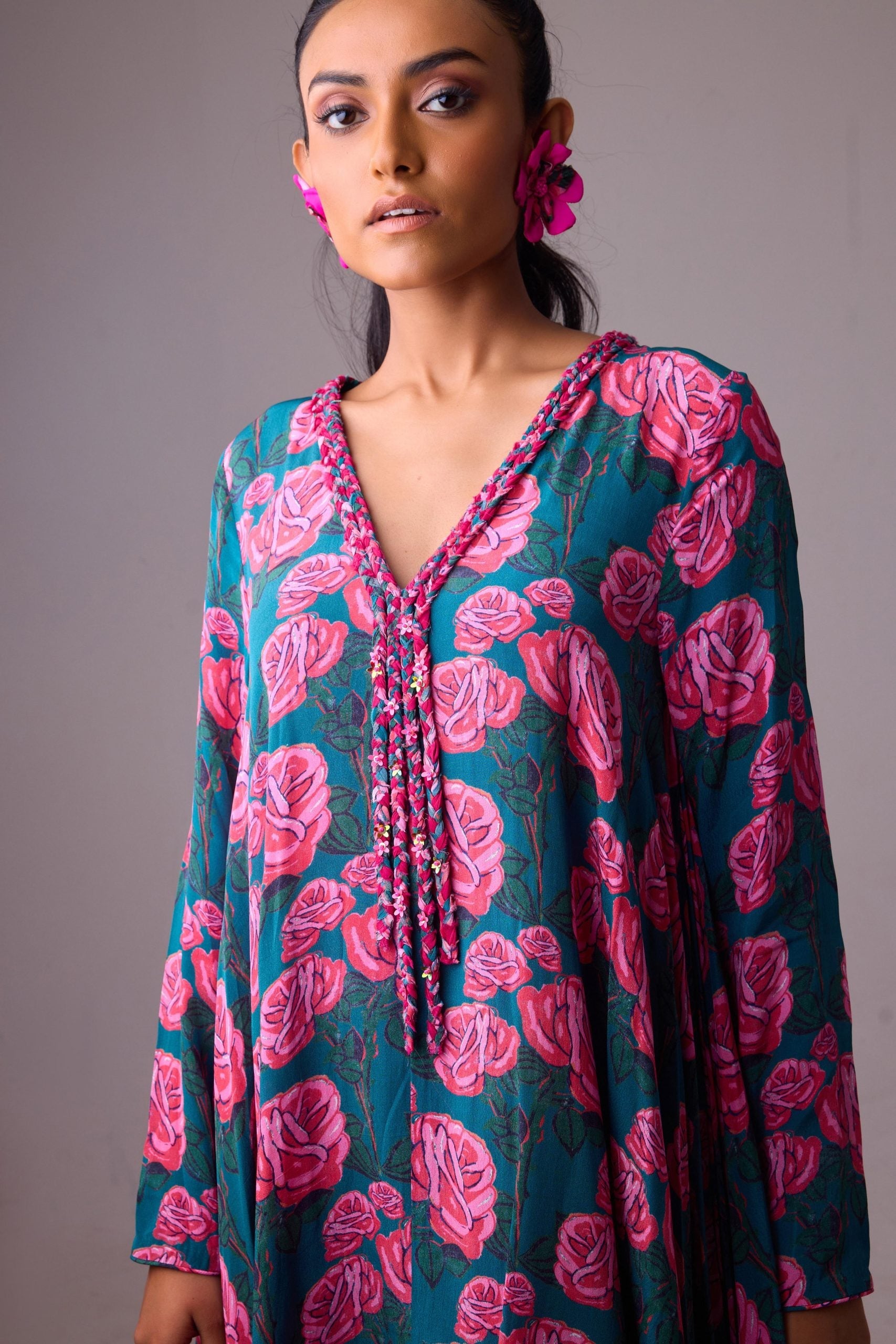 PRINTED HANDWORK KURTA  PAIRED  WITH DHOTI