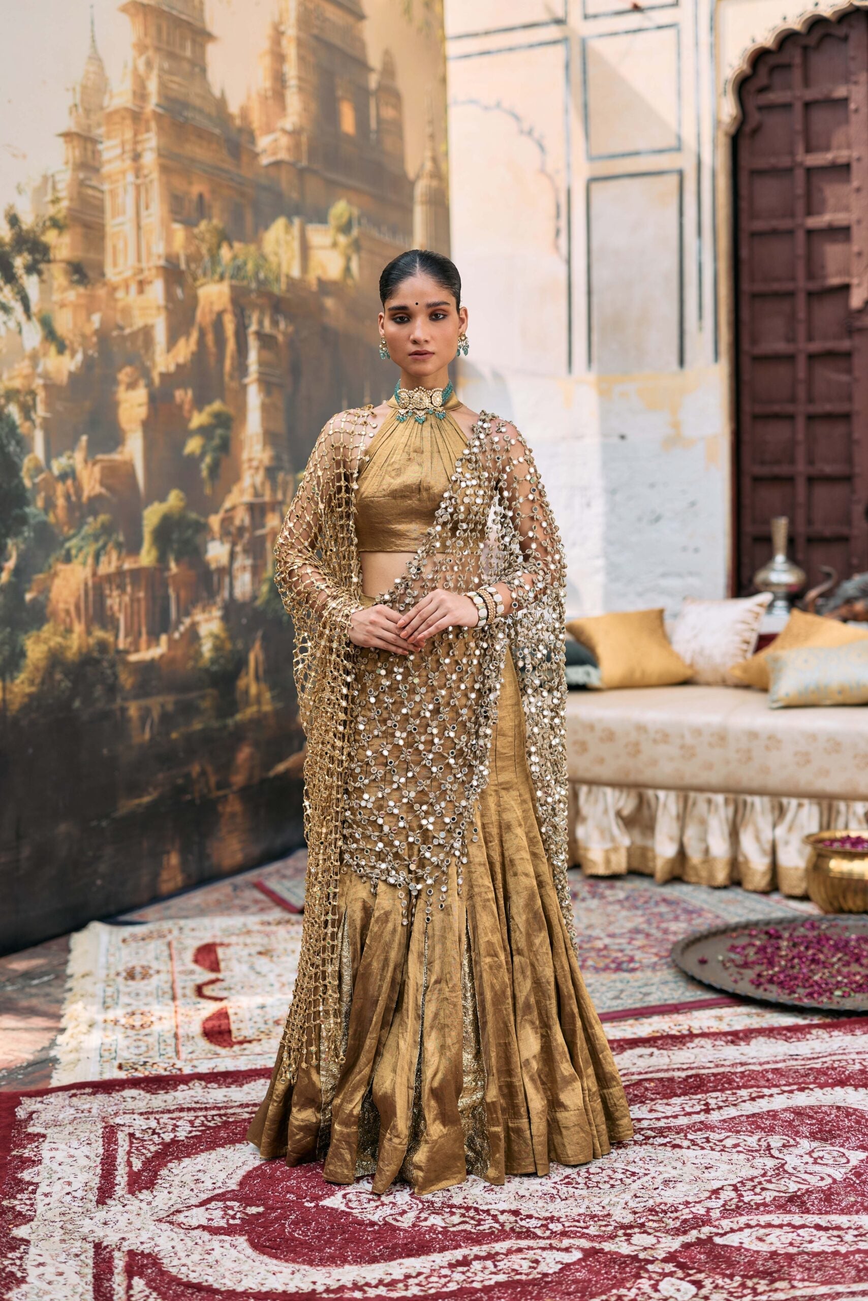 Mandira Lehenga Set with Sheeshya Veil