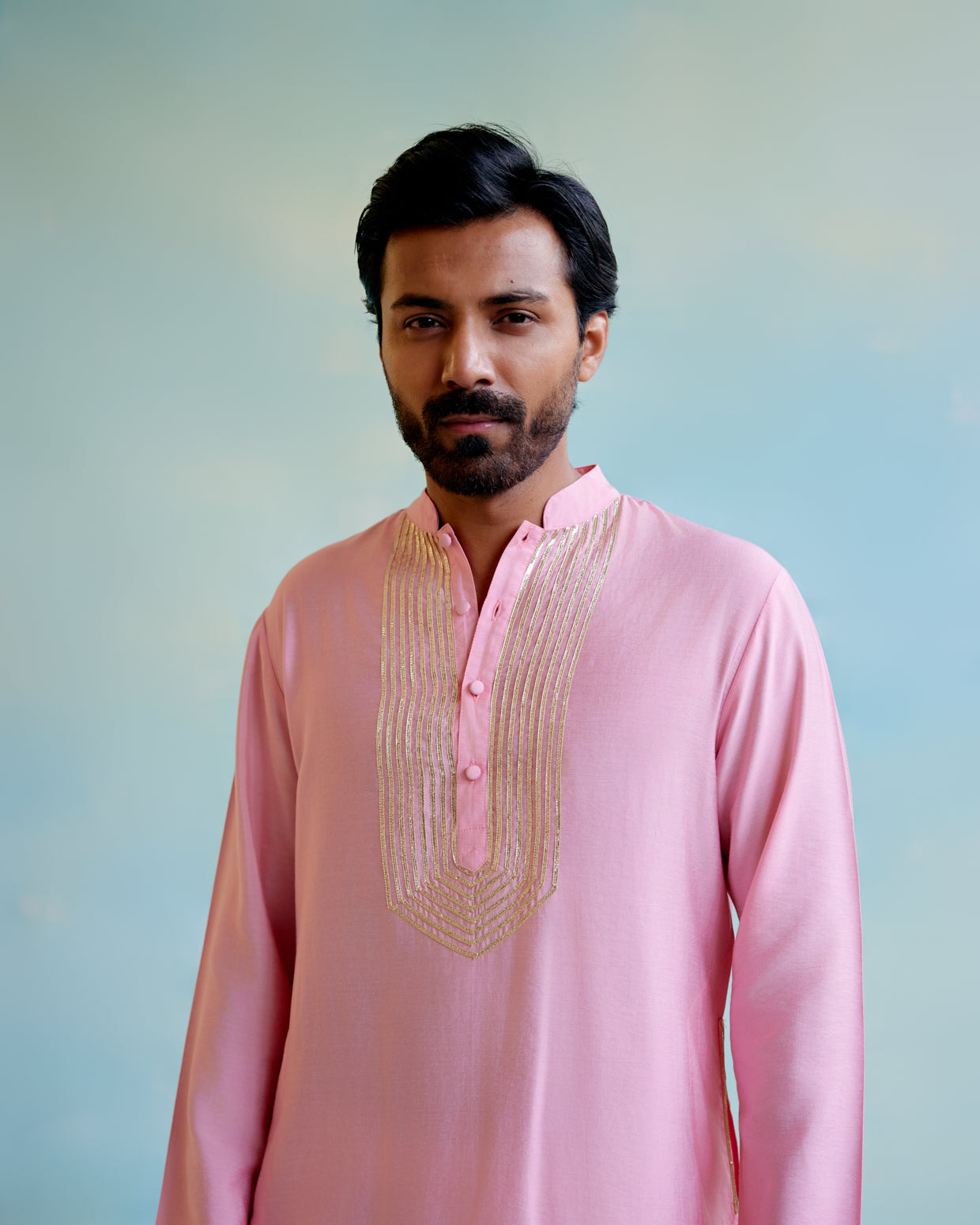 Image of Rosy Glow Chanderi
Gota Lace Kurta