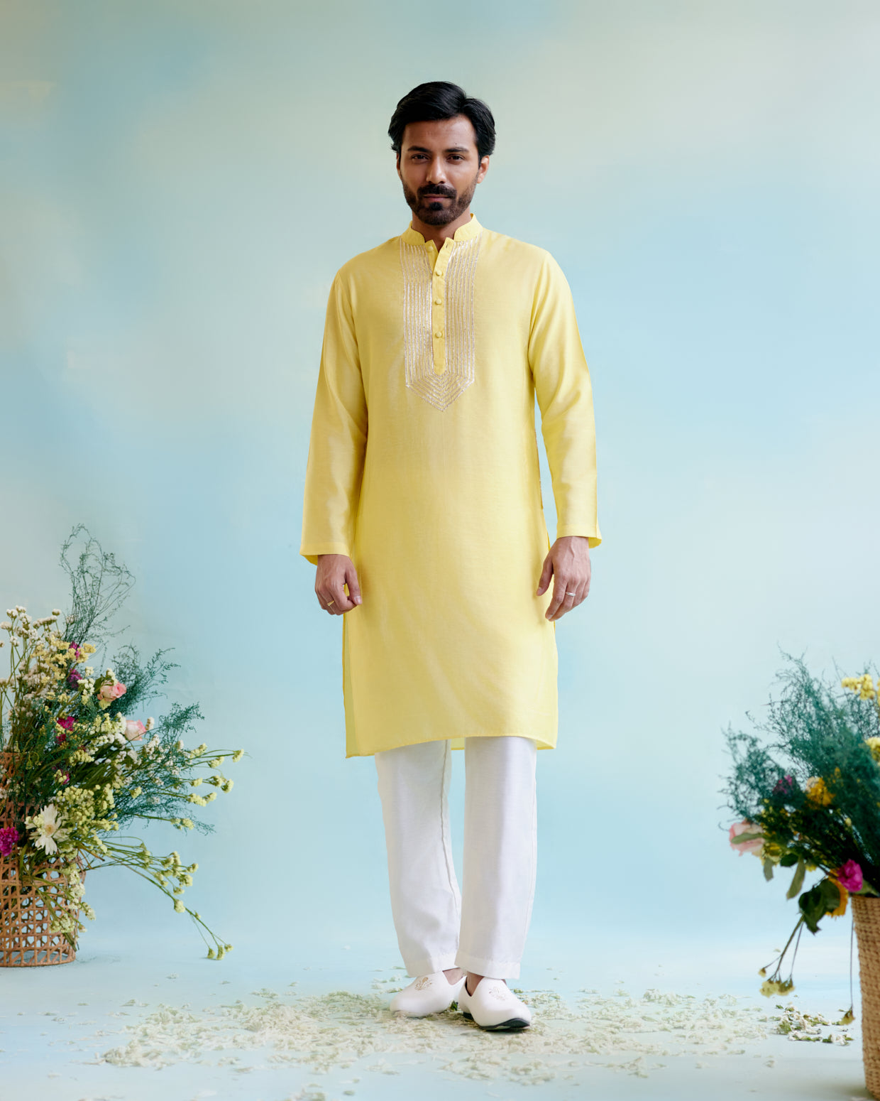 Image of Sunshine Glow Chanderi
Gota Kurta with Chanderi Narrow Pants