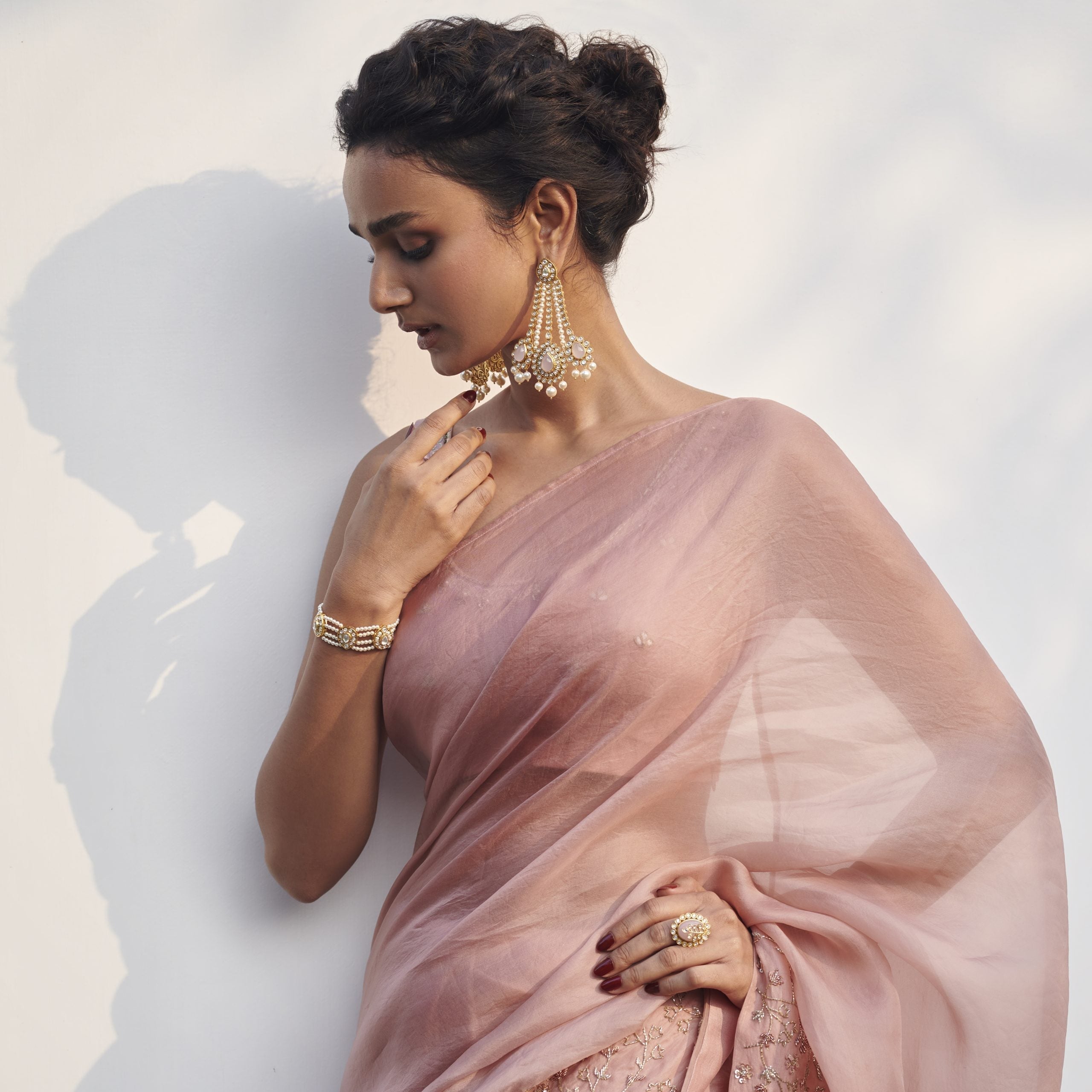 Image of Loren Ring in Dusty Pink Hue  By Suneet Varma