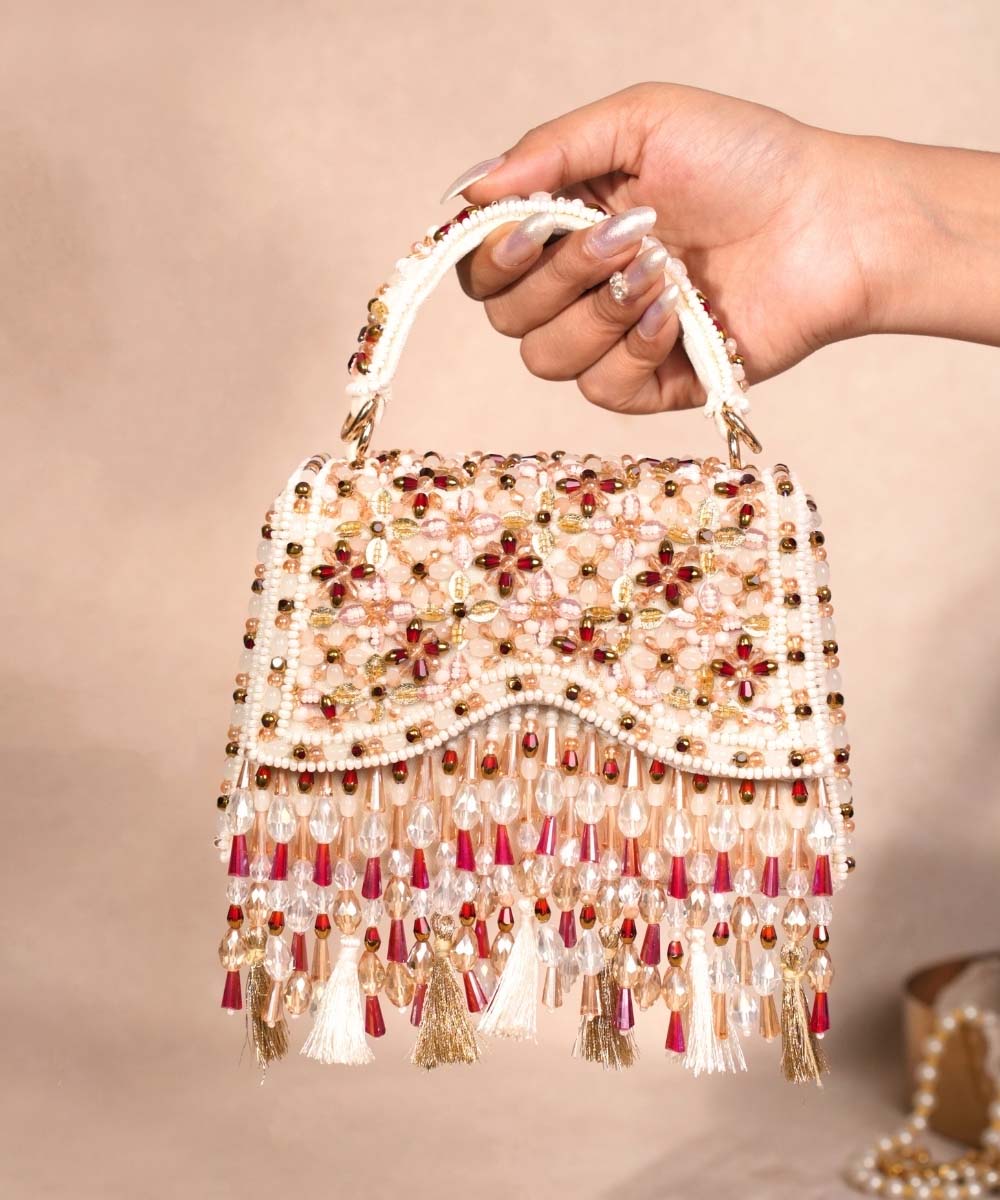 Elara Multi Color Suede Embellished Box Bag