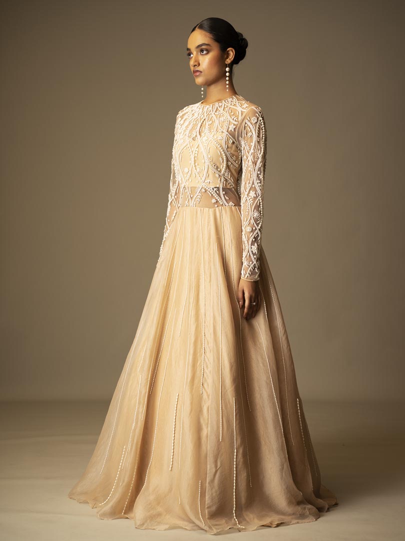 Tulle Beige Gown