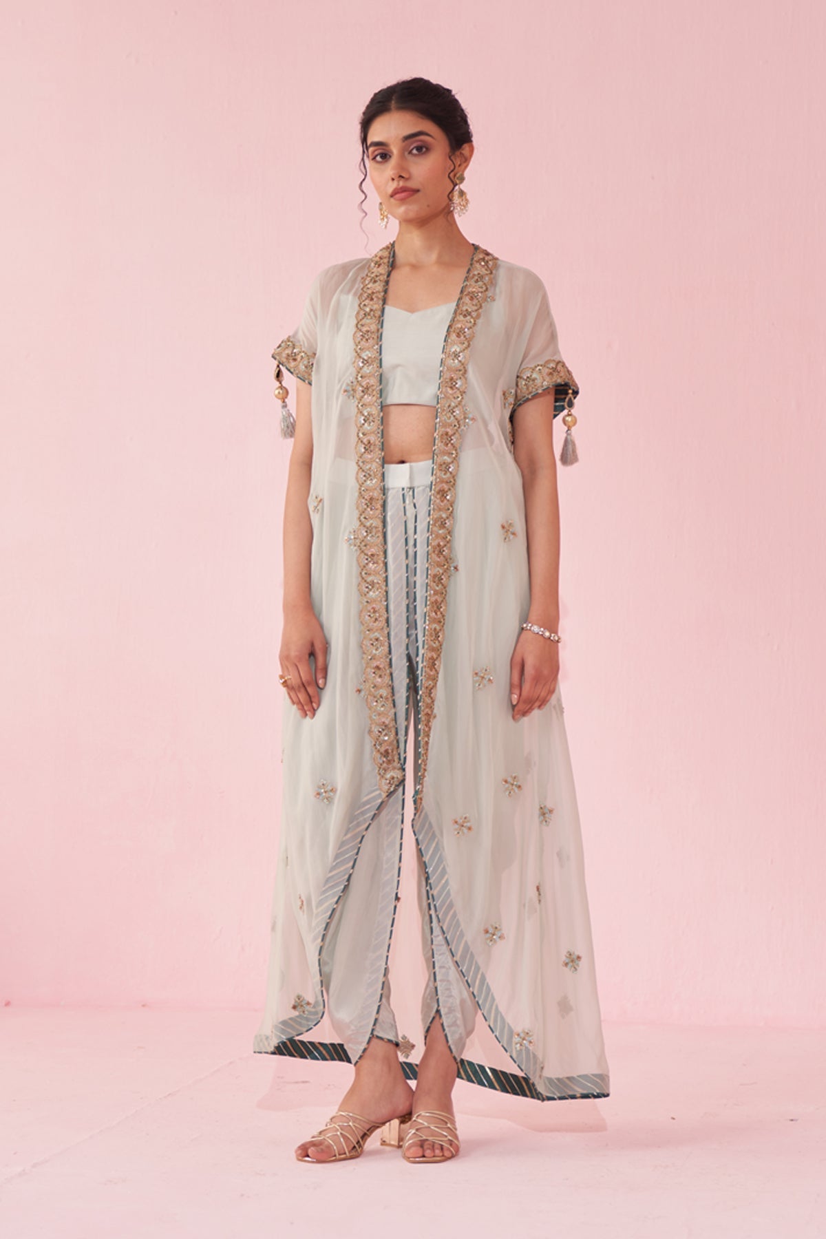 GOHAR PALE BLUE CAPE SET