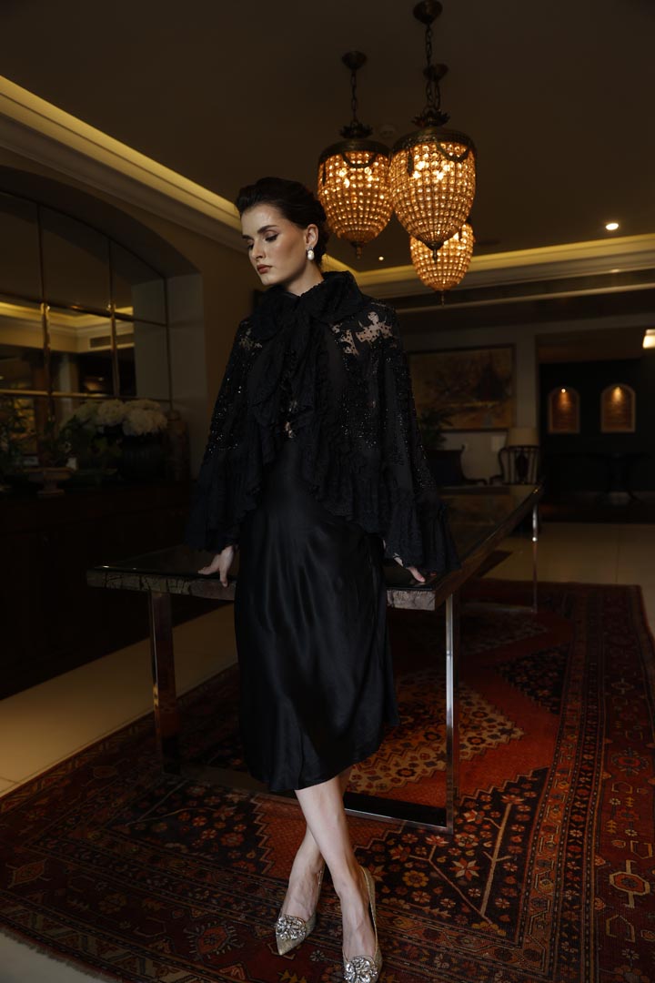 black kiara cape