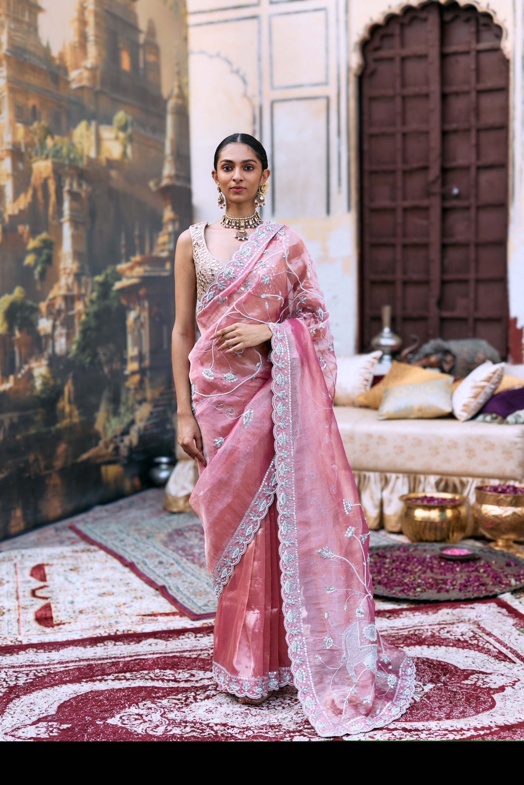 Krishna Shveta Saree Set