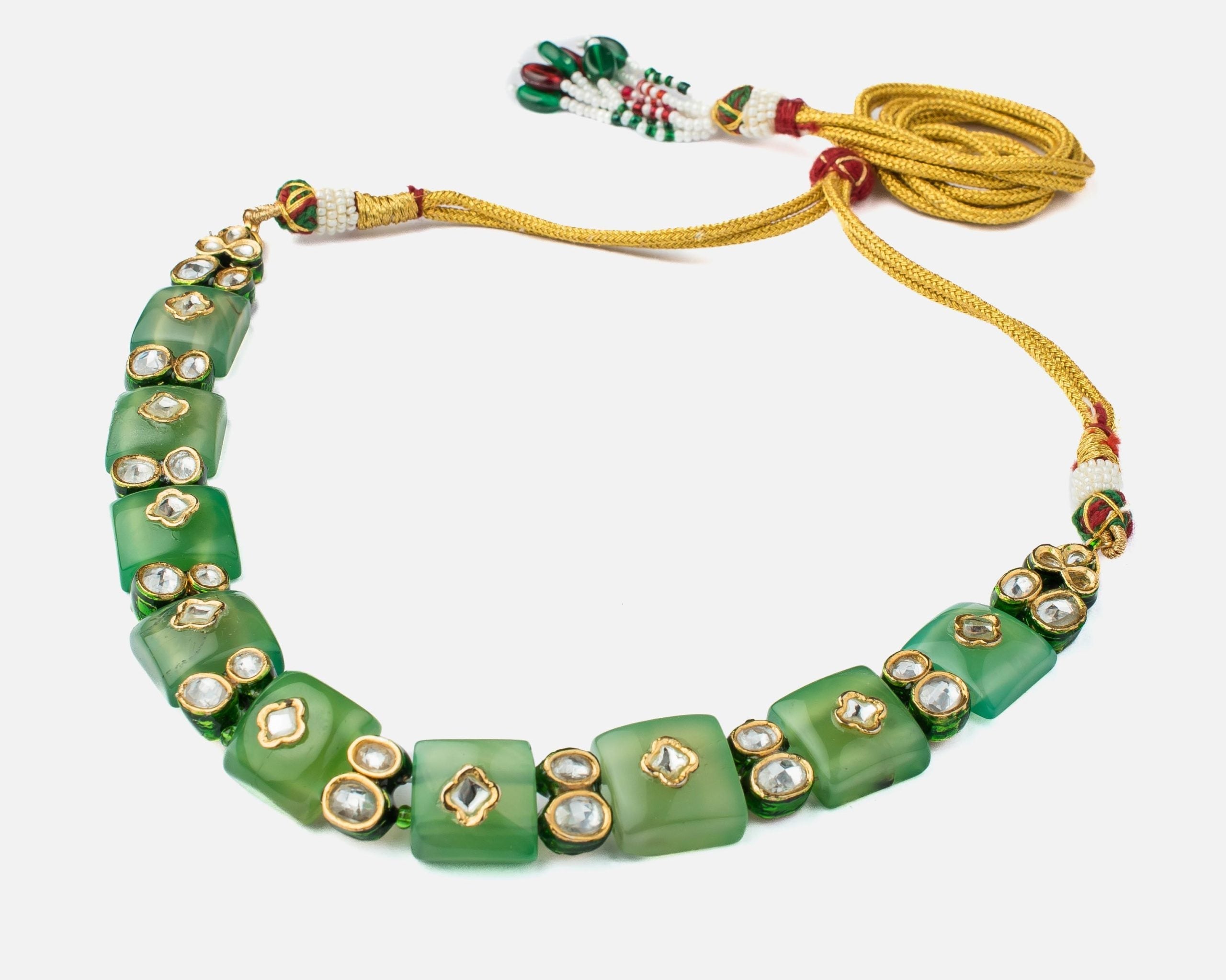 vivinia BY VIDHI MEHRA Saadgi Green Womens Contemporary Choker Necklace Set (Freesize)