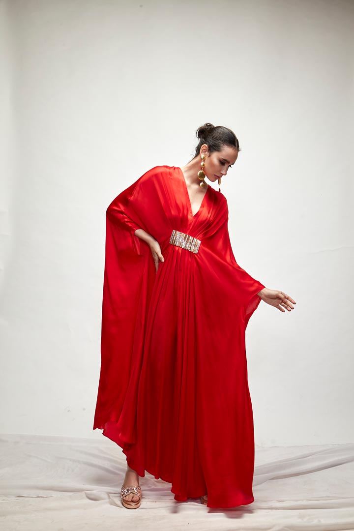 Red Silk Kaftaan