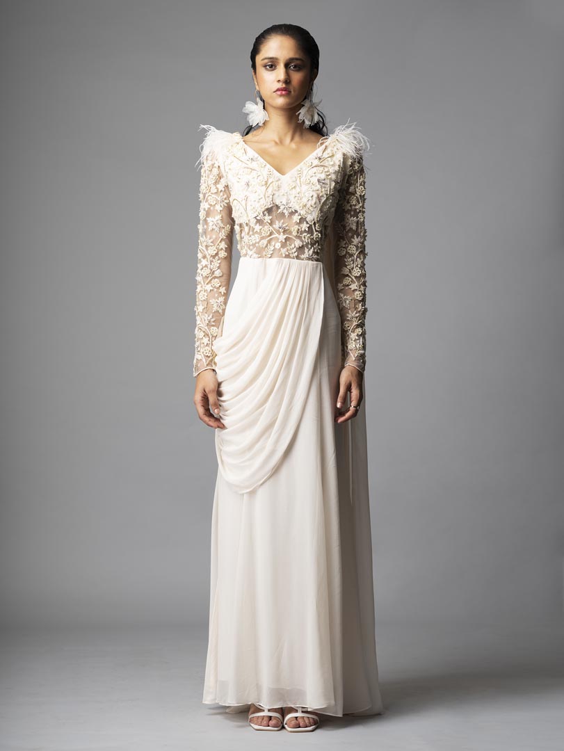 Ivory Eirene Saree Gown