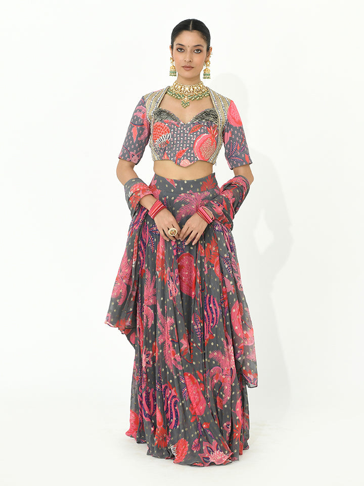 Image of Fossil Lehenga Set