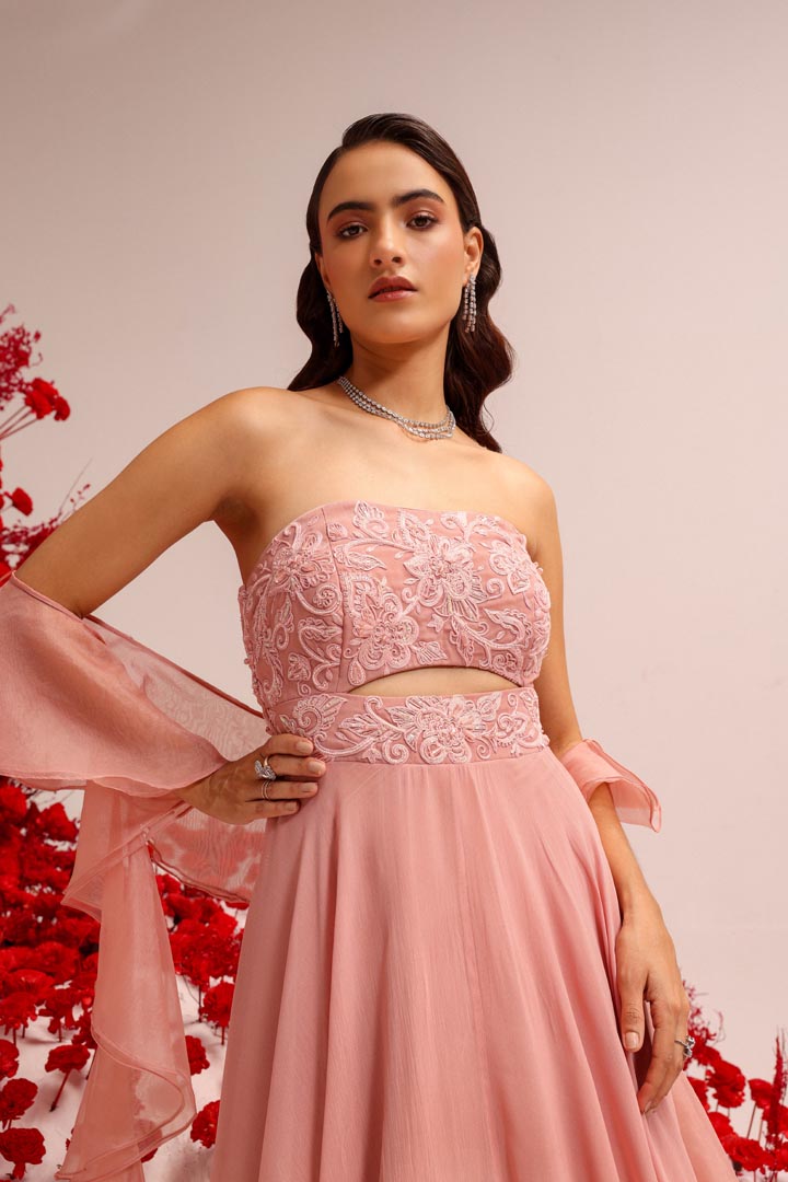 Image of Afreen blush pink anarkali