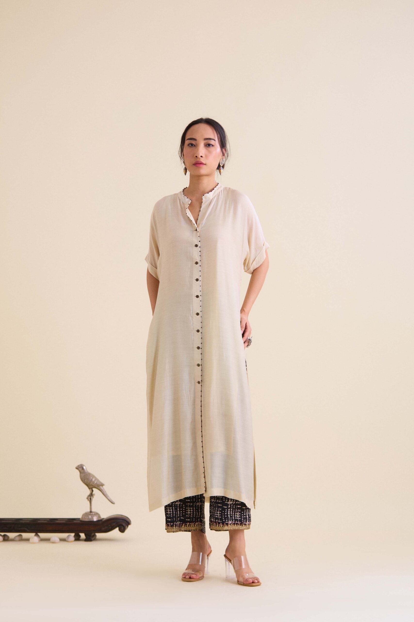 Ecru oversized kurta setW5ECCSOVKU-01