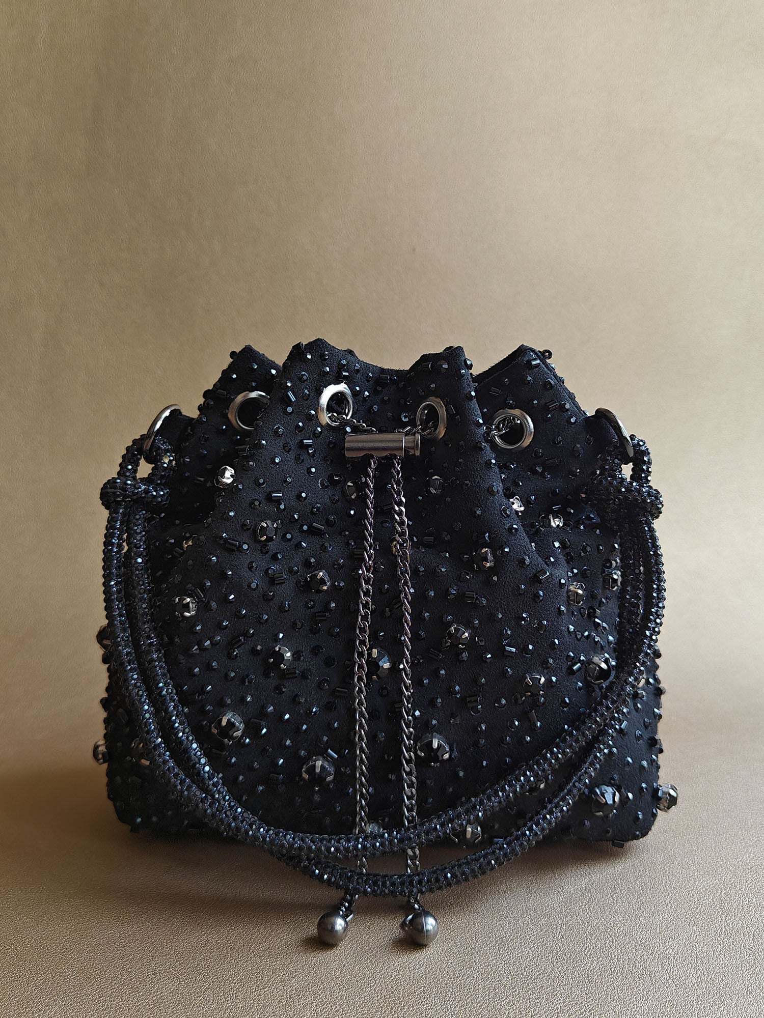 Image of The Starry Bucket Bag in Black