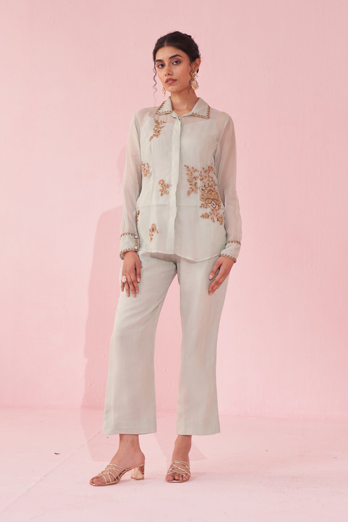GULMINA PALE BLUE SHIRT PANT SET