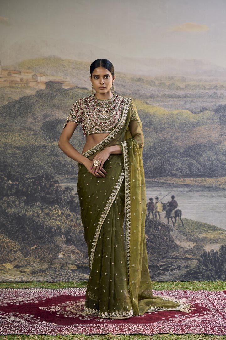 Zoya Jewel Organza Saree Set