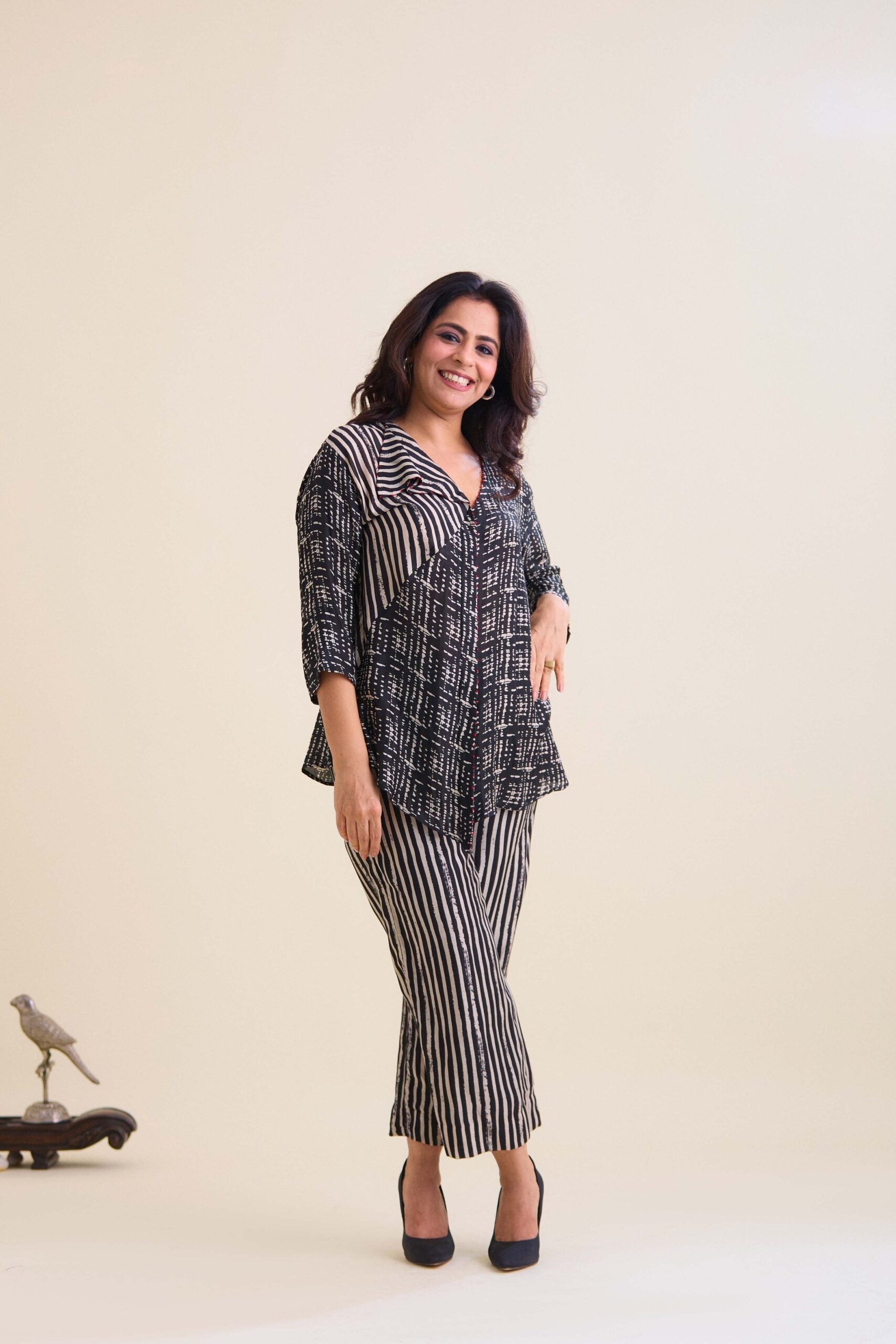 Overlap shirt co-ord setW5BLWHPRCSOVSH-01