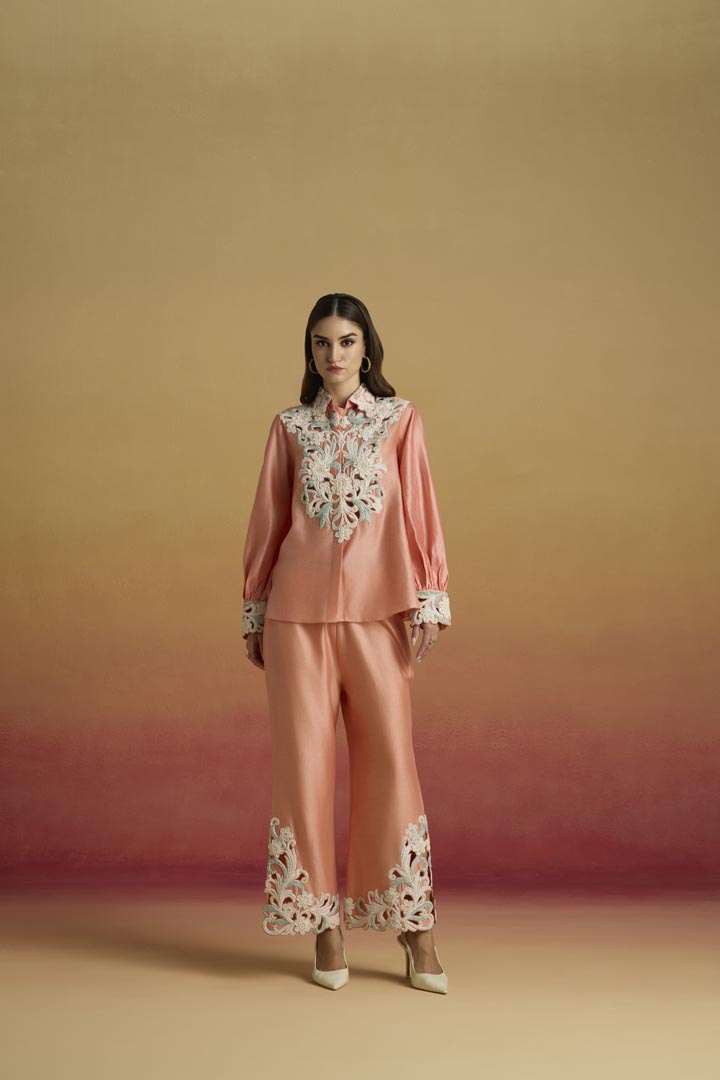 APRICOT CONTRAST CORDWORK PANTS