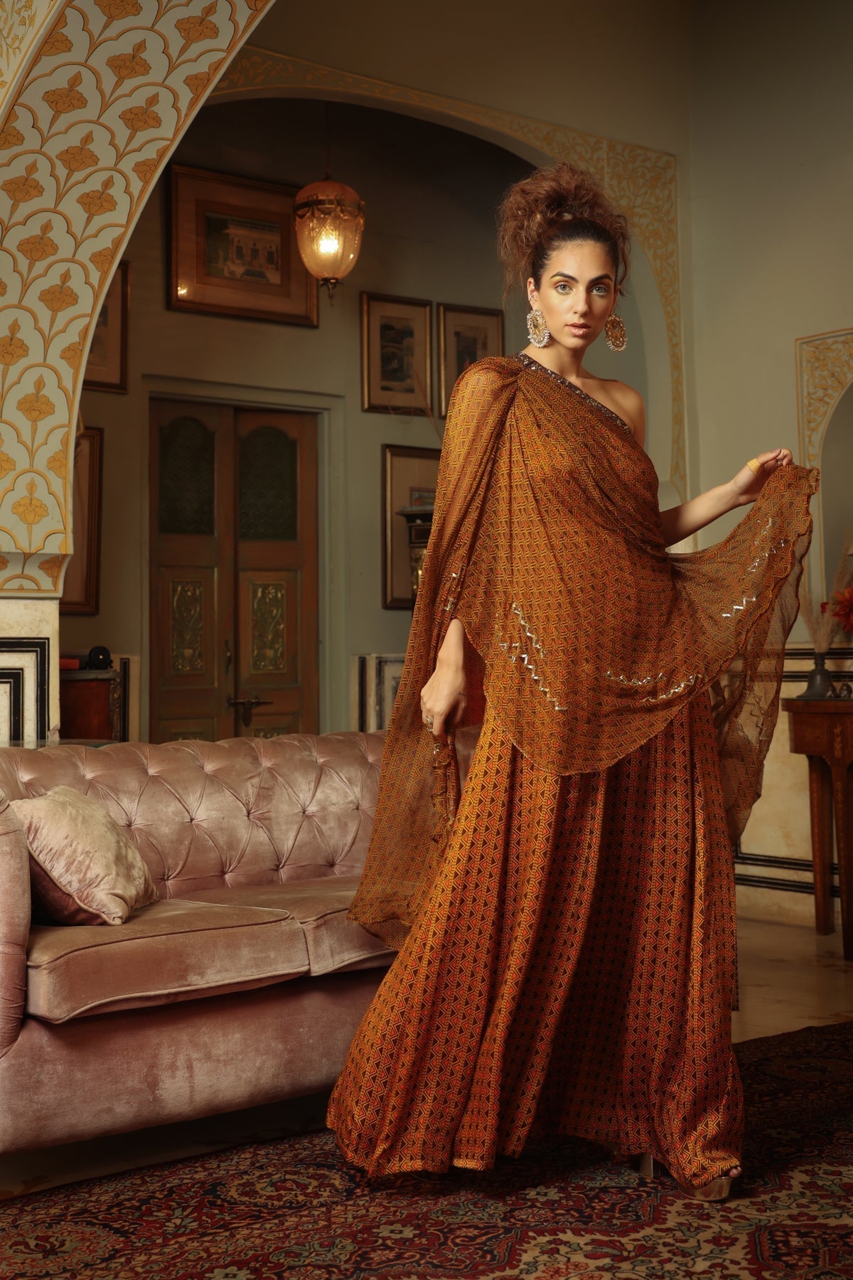 Image of Dilruba trevron dhaani  toga jumpsuit