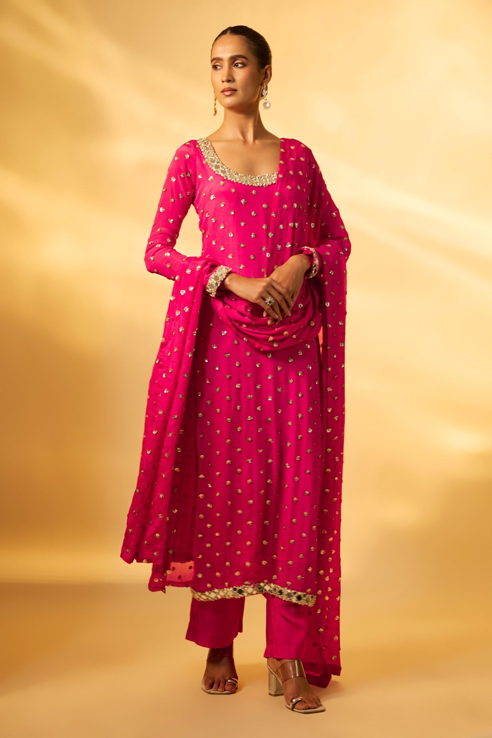 PINK SEQUINS SUIT SET