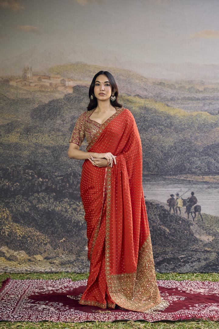 Surahi Rang Handloom Saree Set