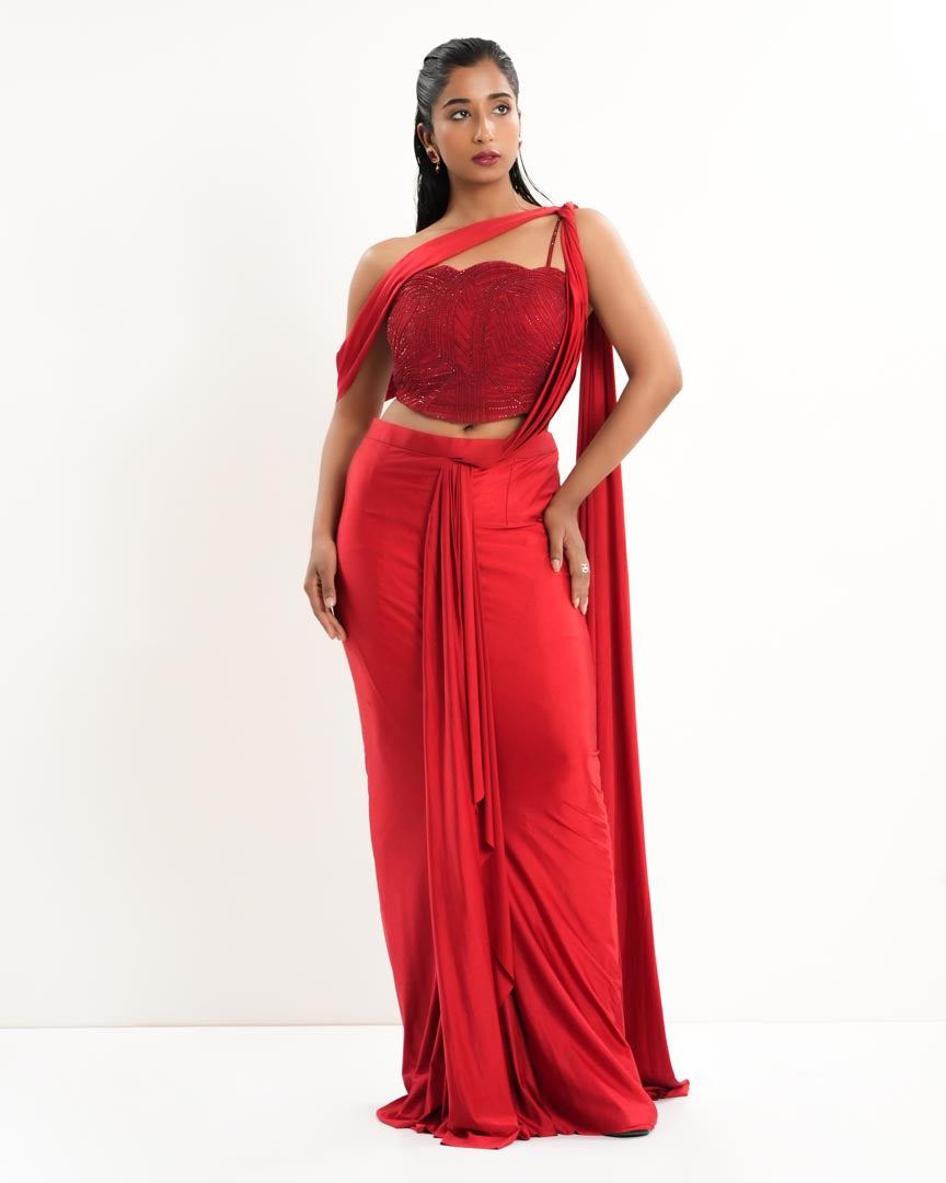 Red Glare Saree