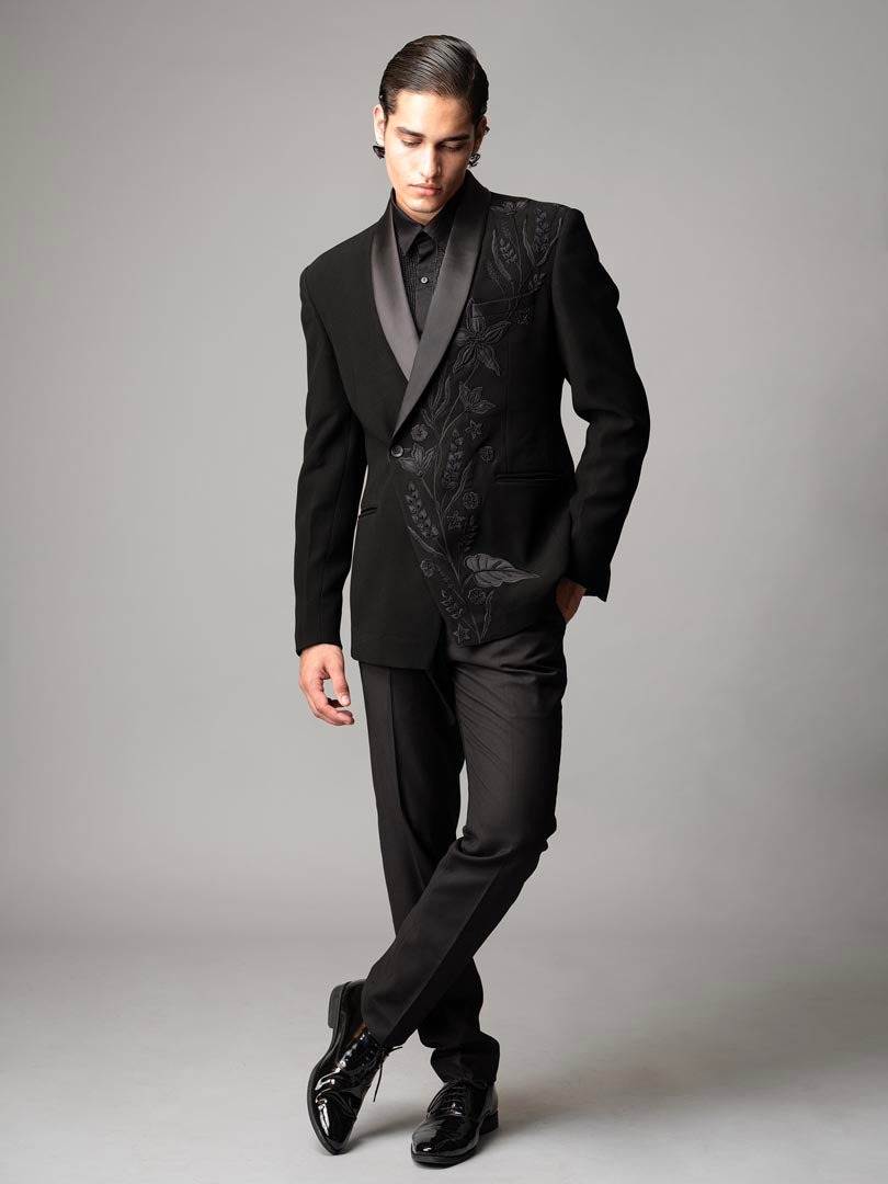 Florae embroidered double breasted blazer set