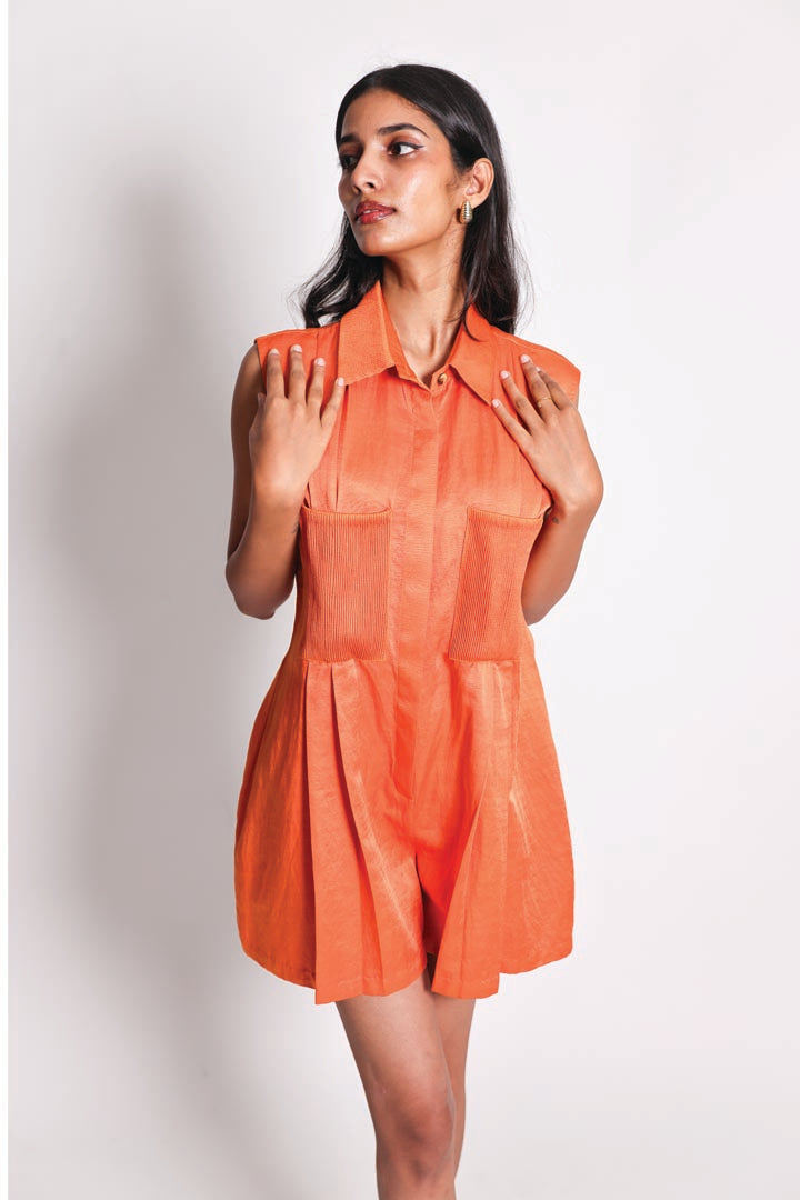 pintucked romper
