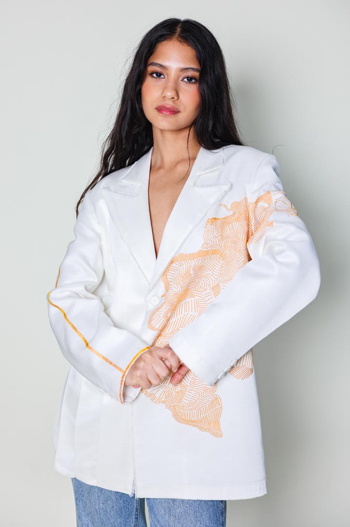 funny figure blazer, white